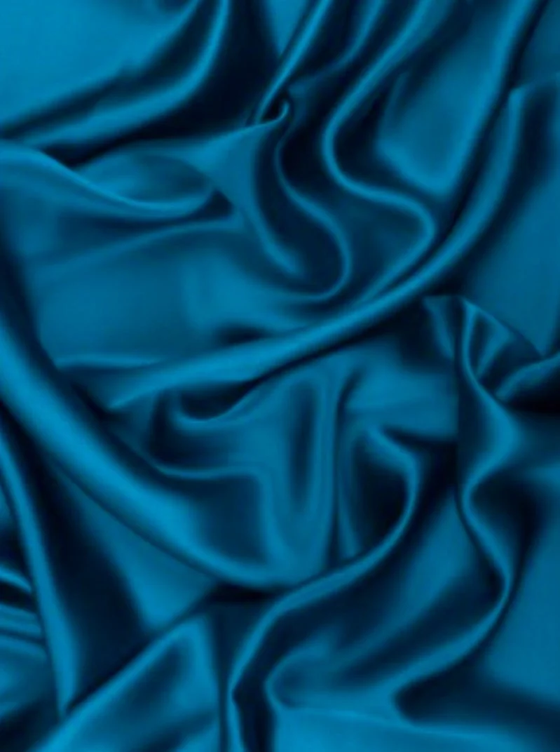 Teal Blue Silky Stretch Satin - Image 8