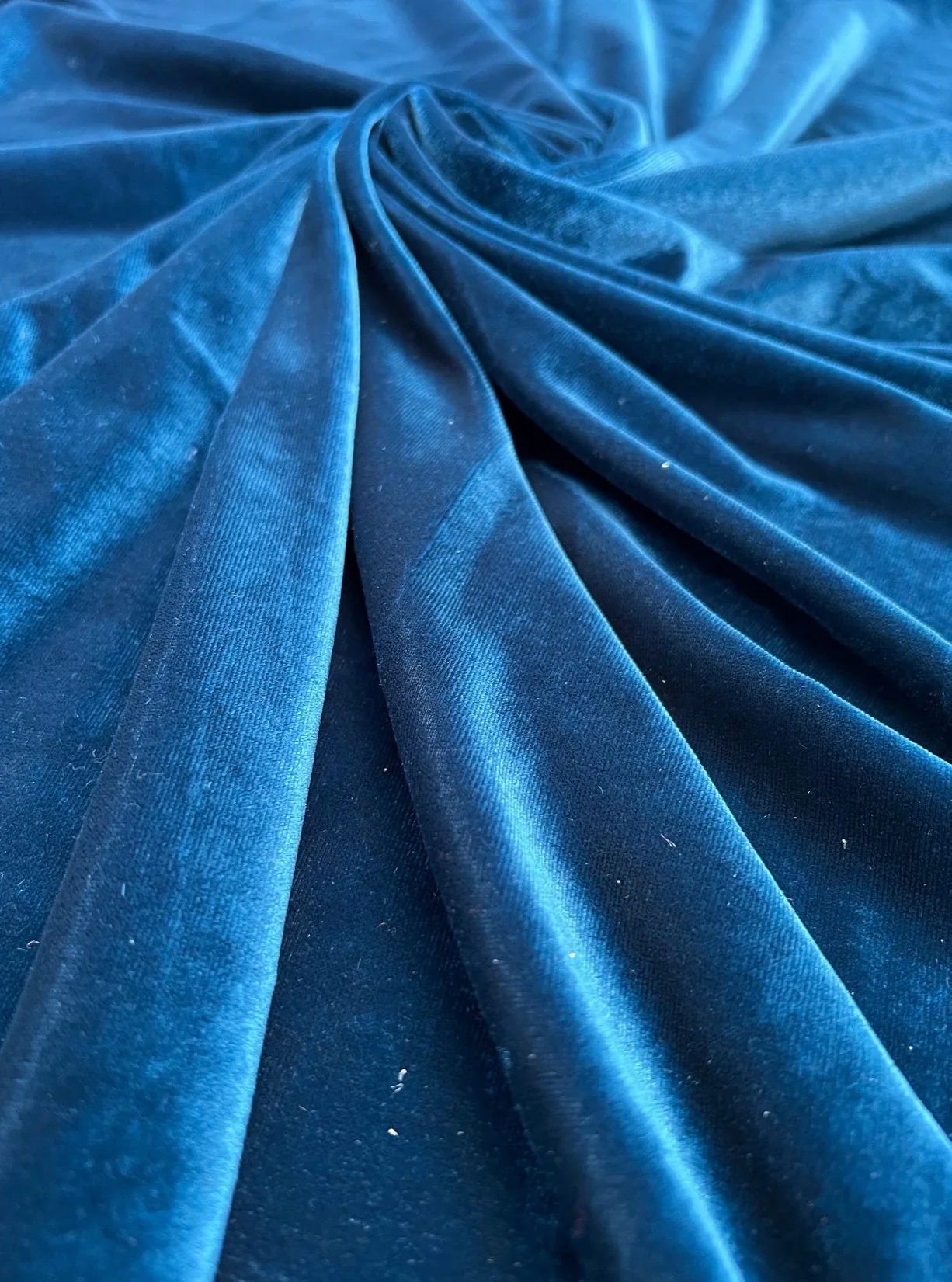 Teal Blue Stretch Velvet - Image 6