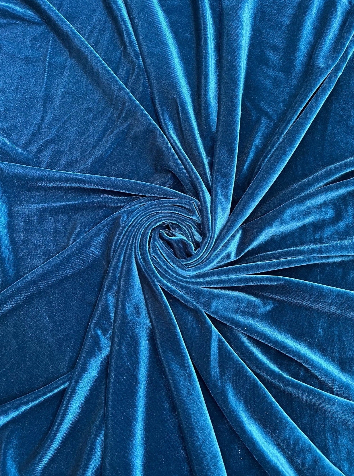 Teal Blue Stretch Velvet - Image 8