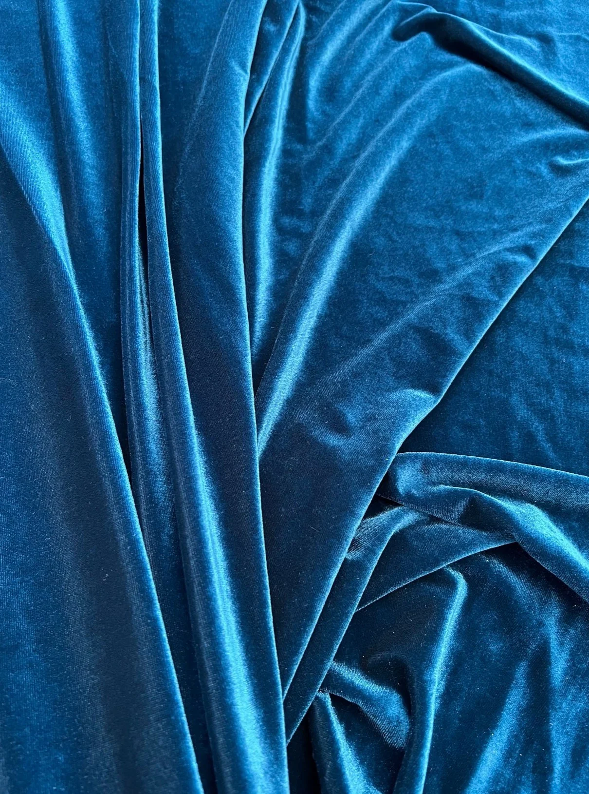 Teal Blue Stretch Velvet - Image 9