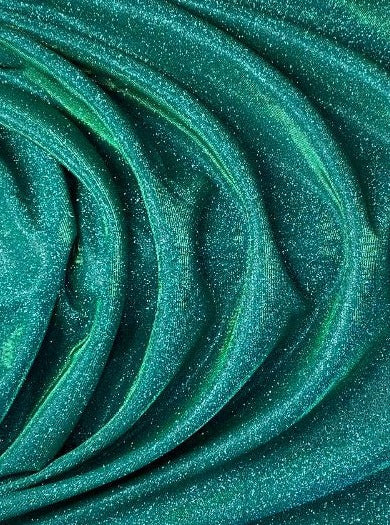 Teal Green Stretch Metallic Lurex - Image 10
