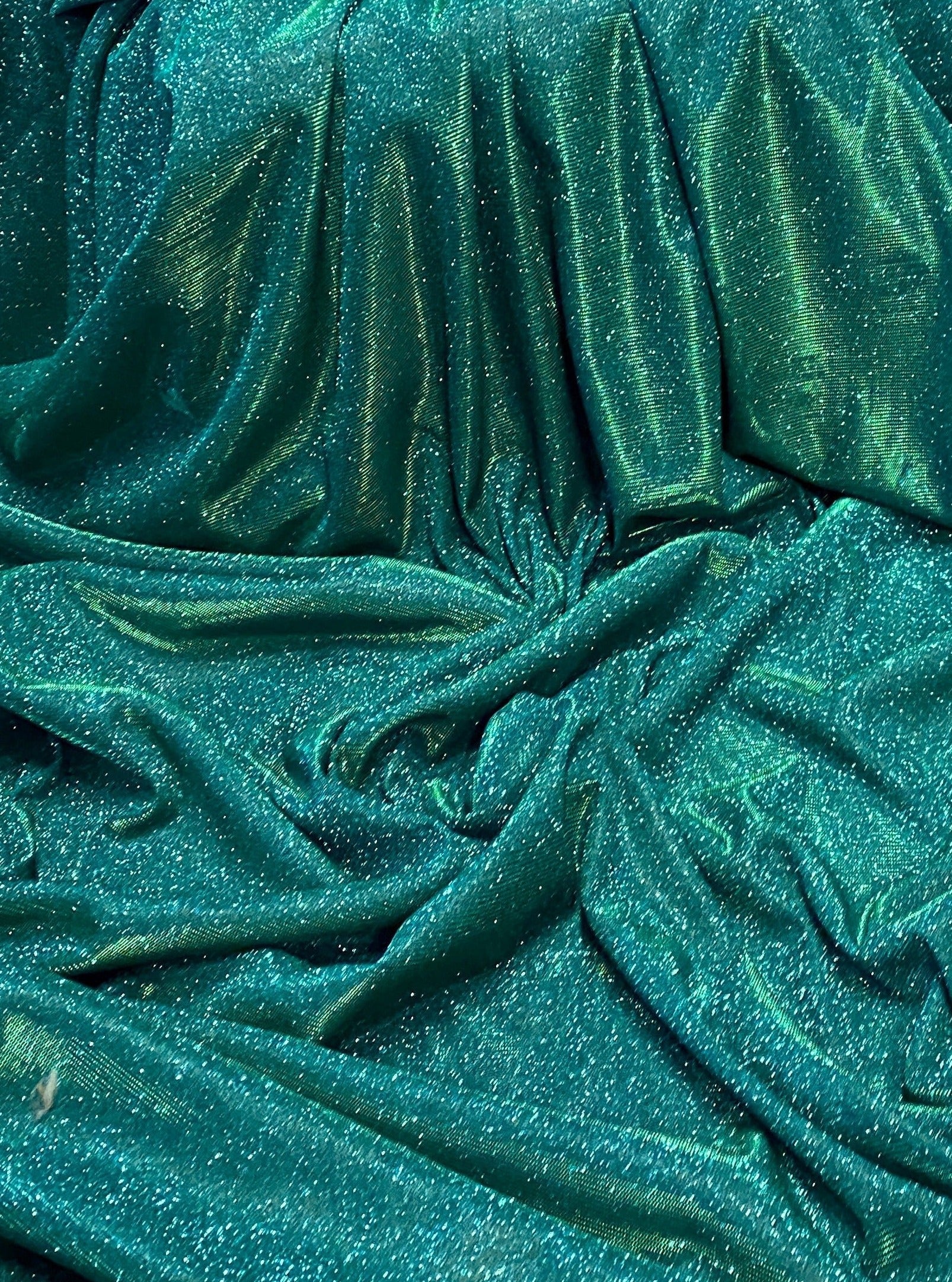 Teal Green Stretch Metallic Lurex - Image 3