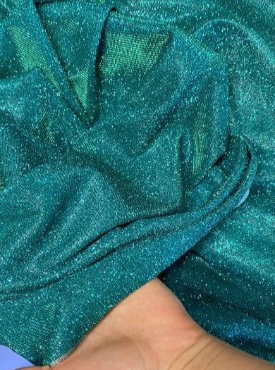 Teal Green Stretch Metallic Lurex - Image 7