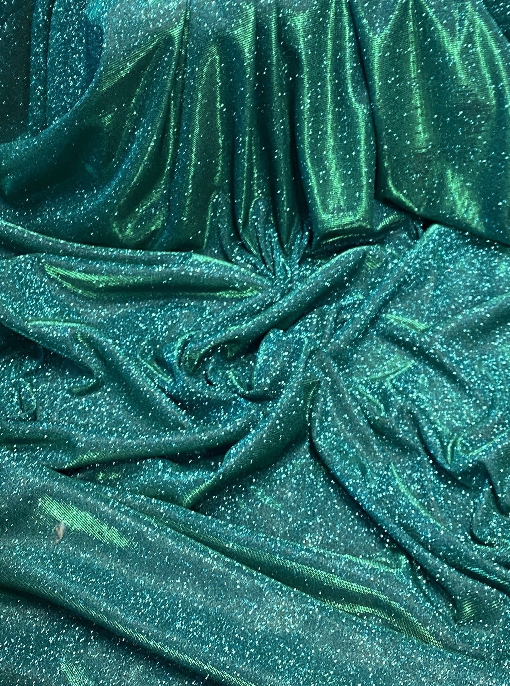 Teal Green Stretch Metallic Lurex - Image 8