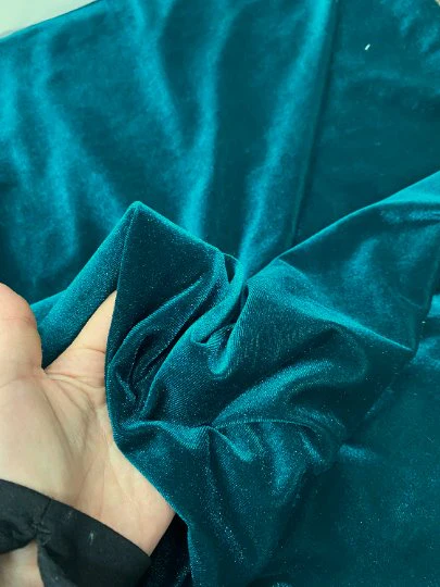 Teal Green Stretch Velvet - Image 2