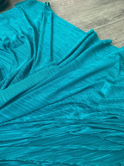 Teal Pleated Stretch Knit - Image 3