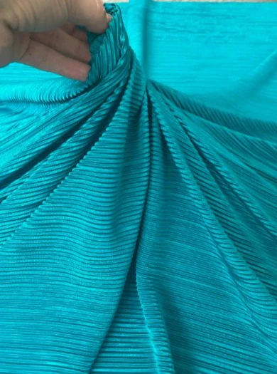Teal Pleated Stretch Knit - Image 5