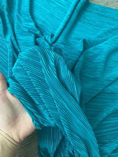 Teal Pleated Stretch Knit - Image 6