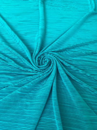 Teal Pleated Stretch Knit - Image 7
