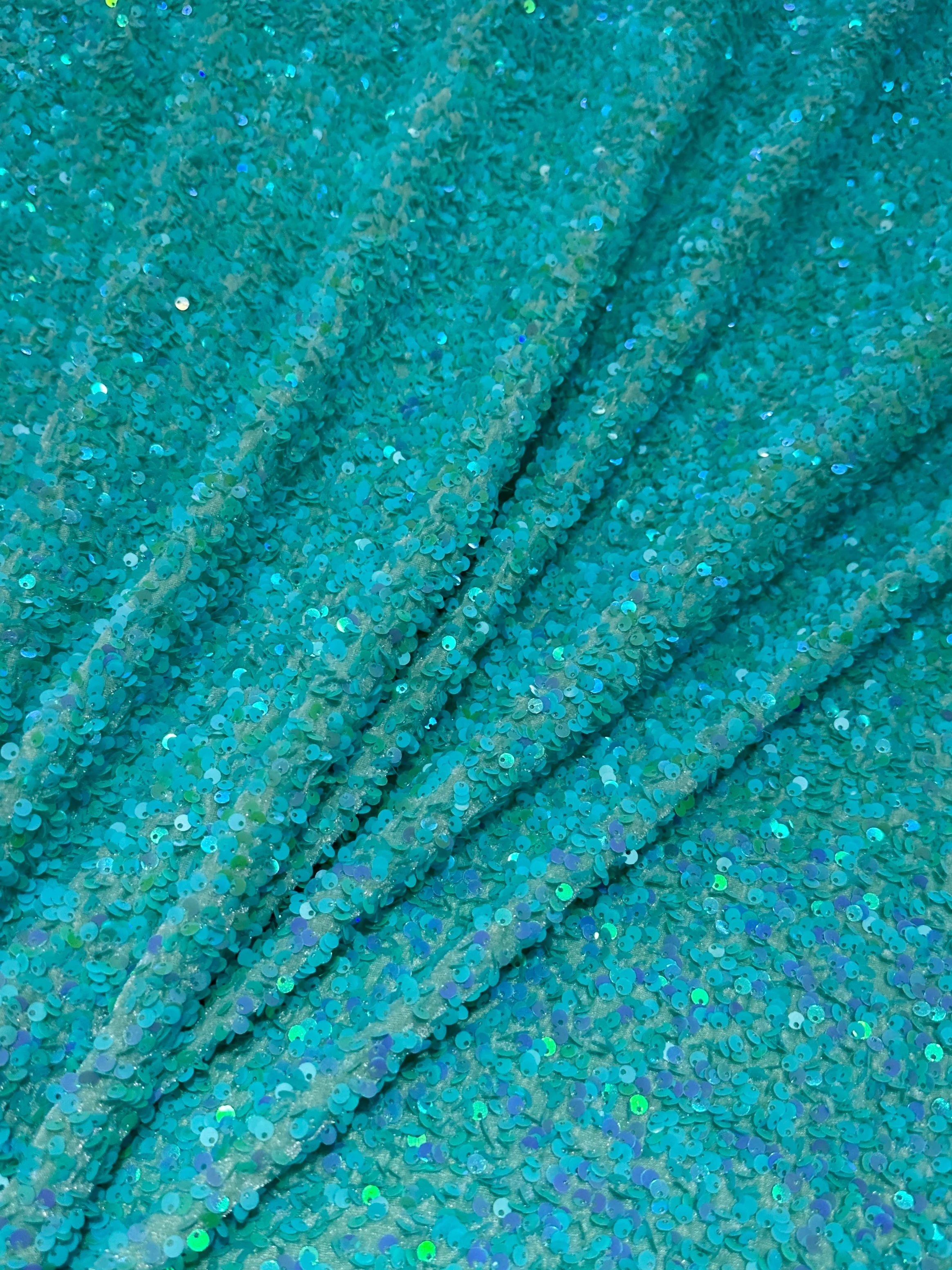 Tiffany Blue Sequin on Velvet