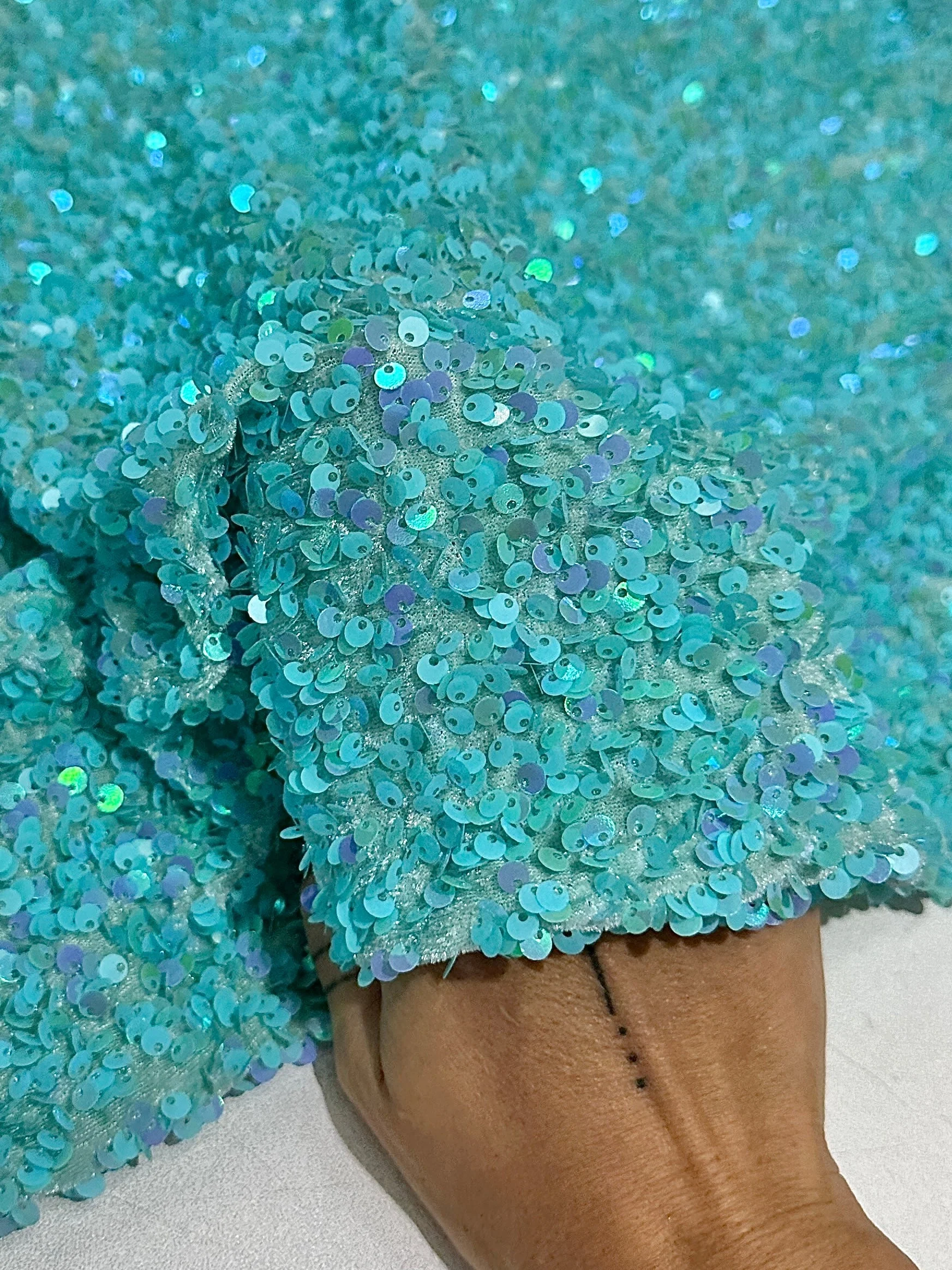 Tiffany Blue Sequin on Velvet - Image 2