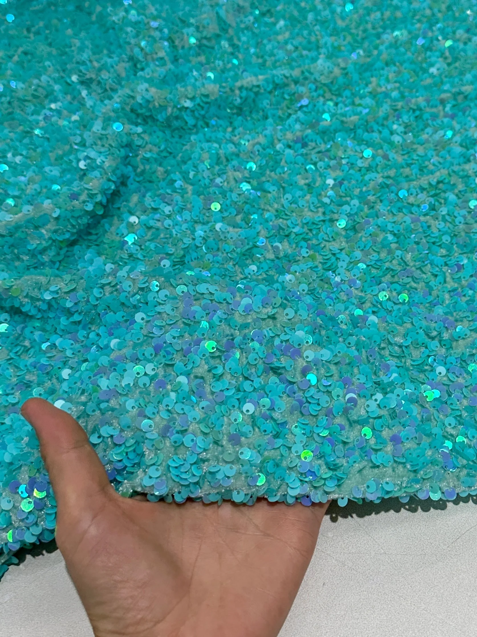 Tiffany Blue Sequin on Velvet - Image 4