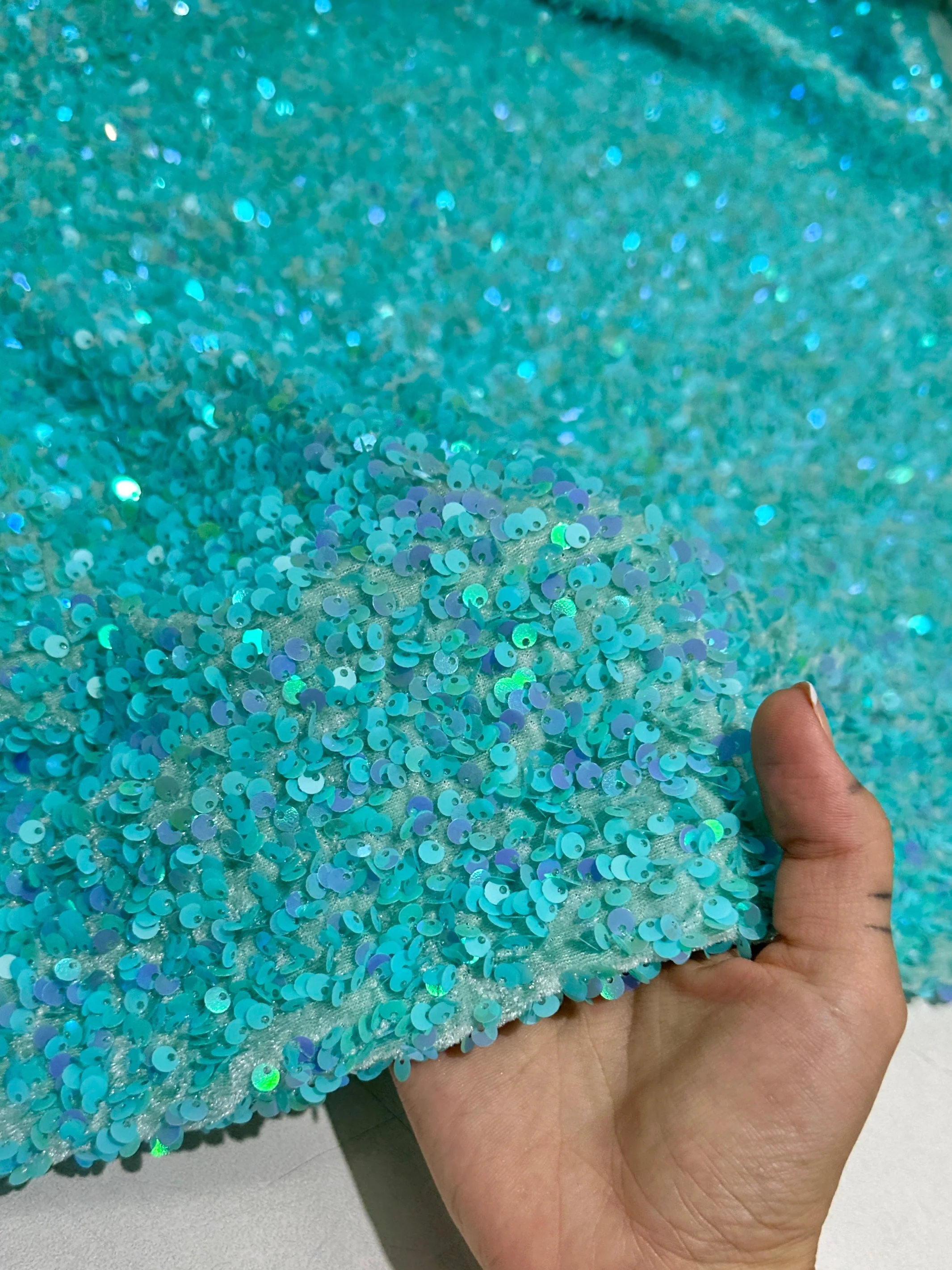 Tiffany Blue Sequin on Velvet - Image 6