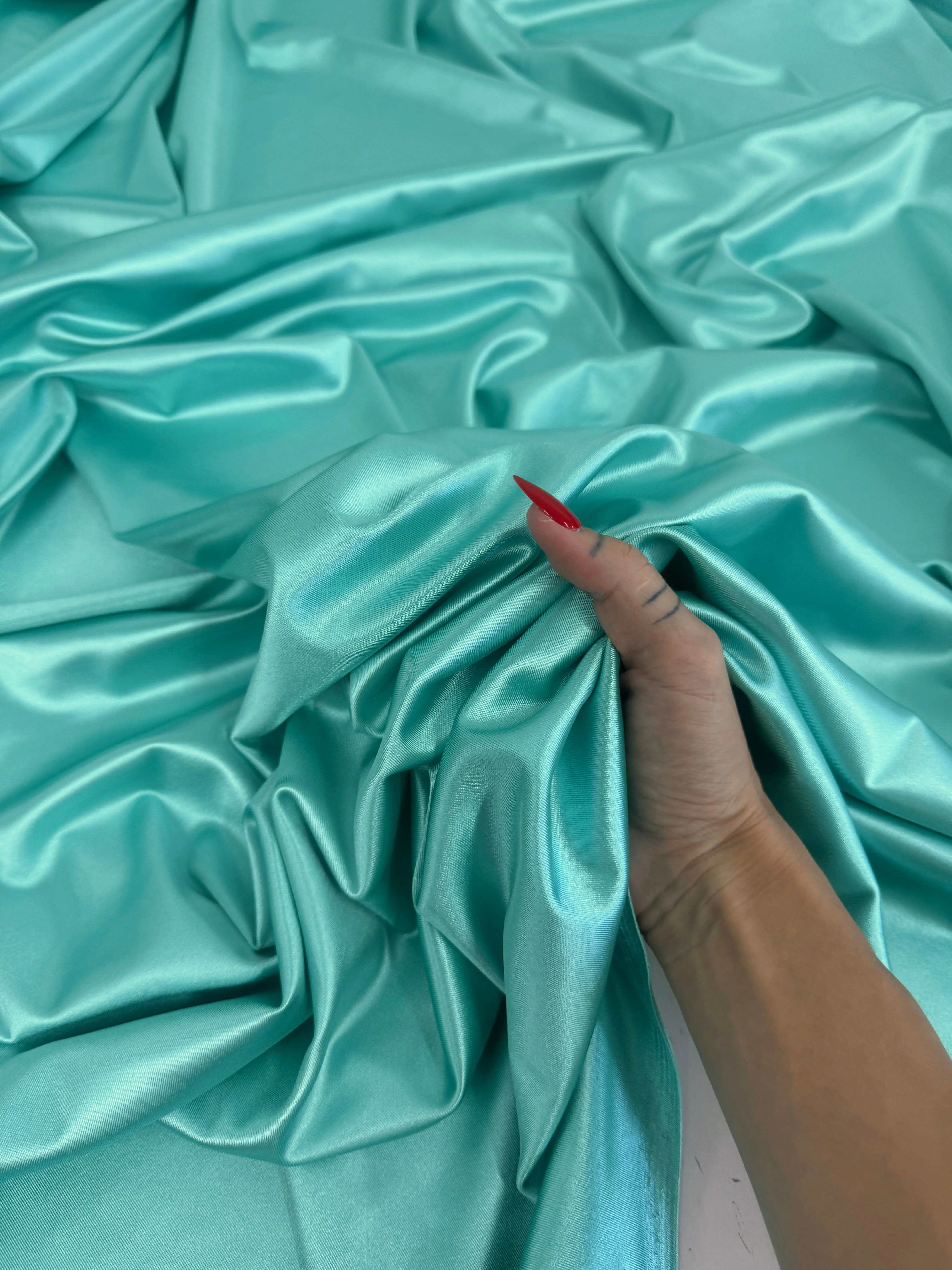 Tiffany Blue Shiny Nylon Spandex - Image 6