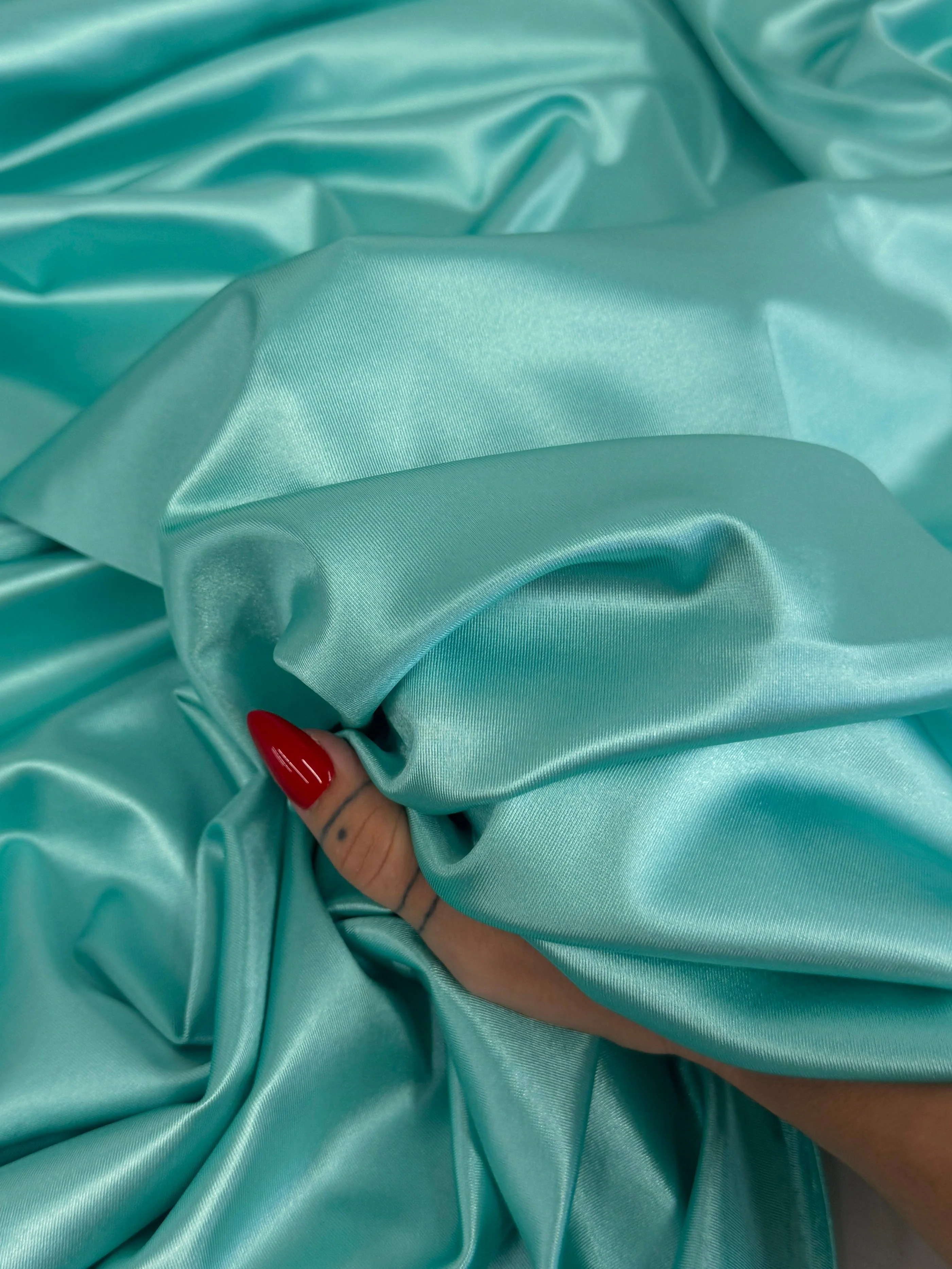 Tiffany Blue Shiny Nylon Spandex - Image 7