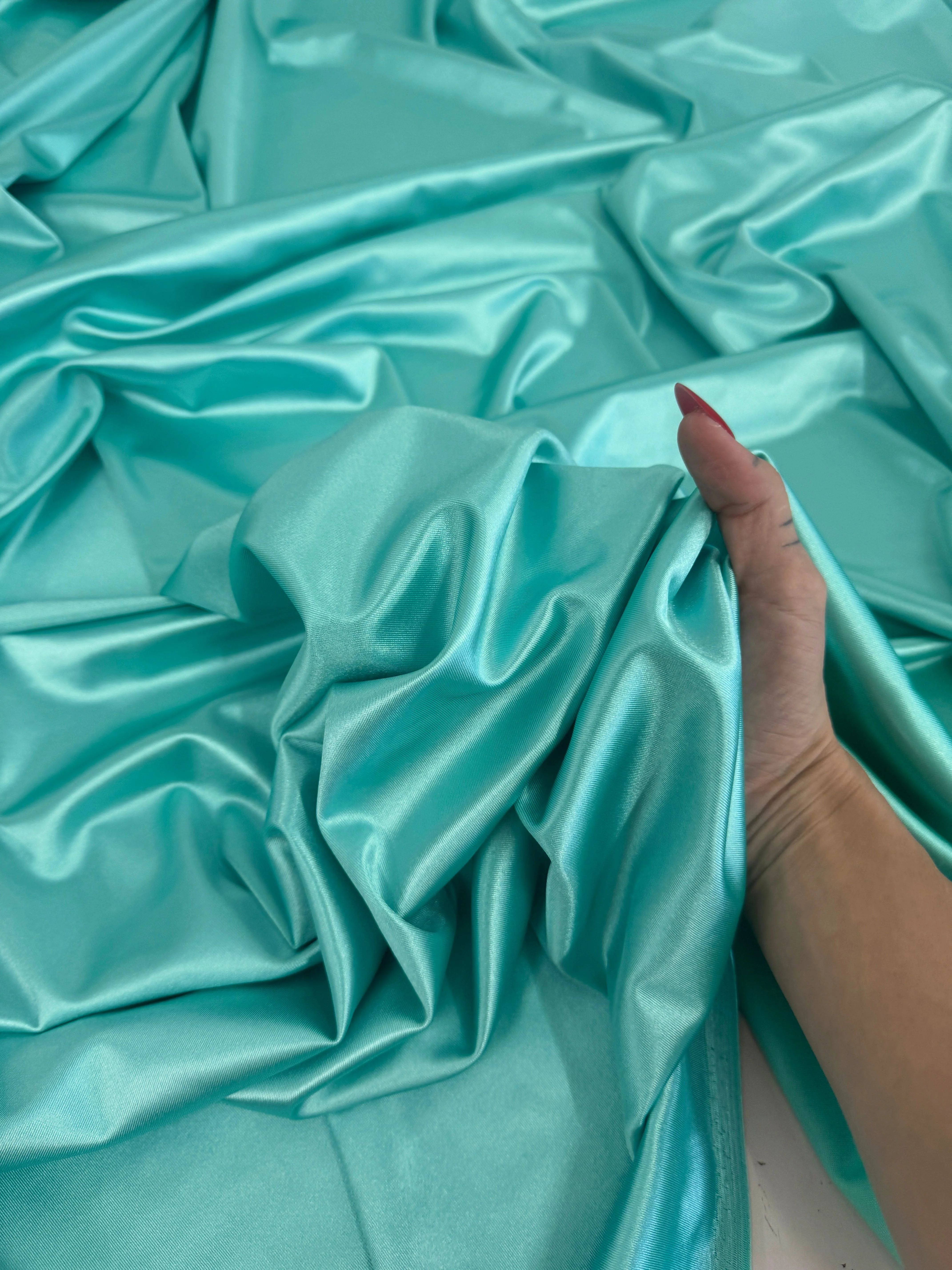 Tiffany Blue Shiny Nylon Spandex - Image 8