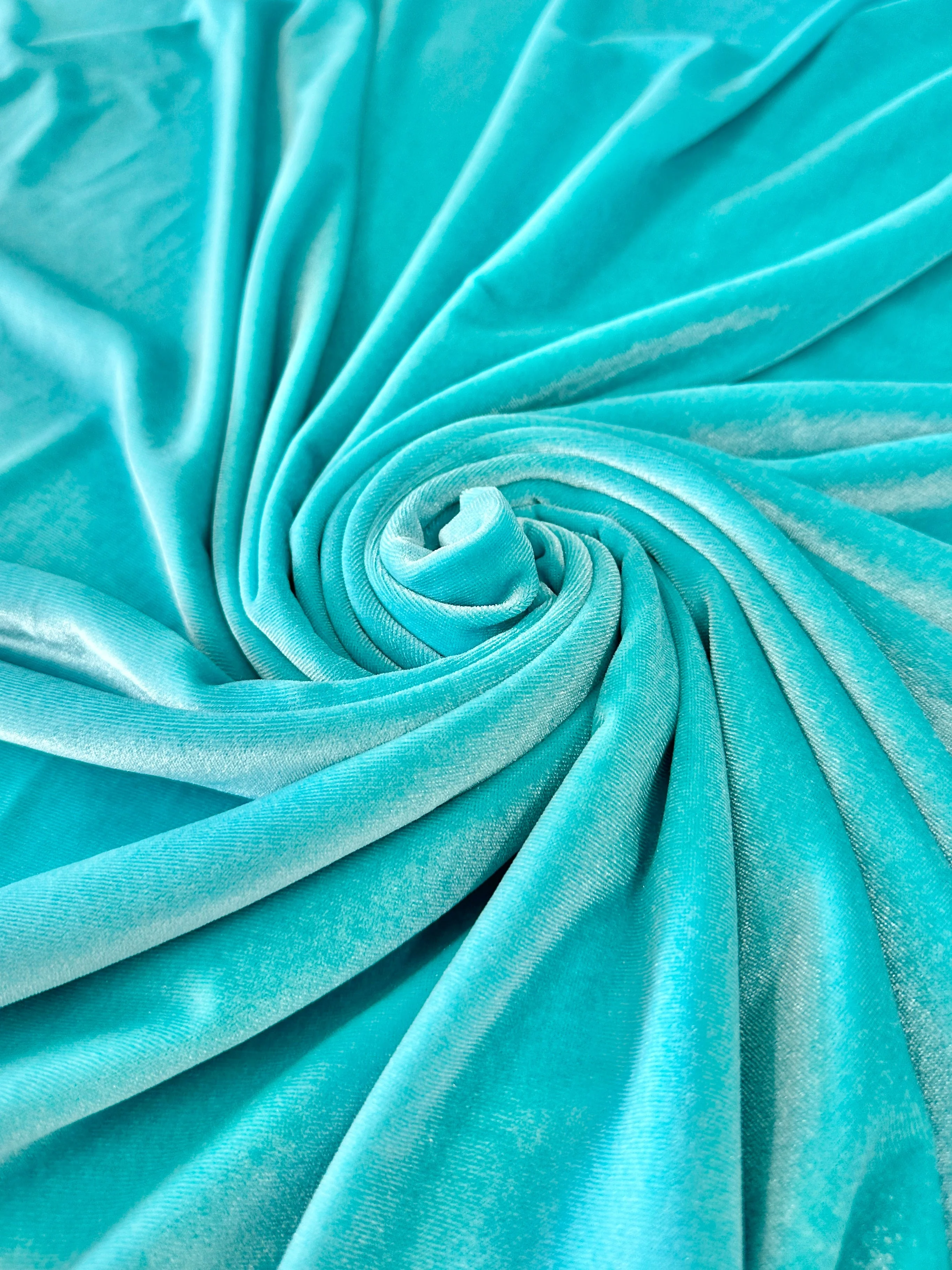 Tiffany Blue Stretch Velvet