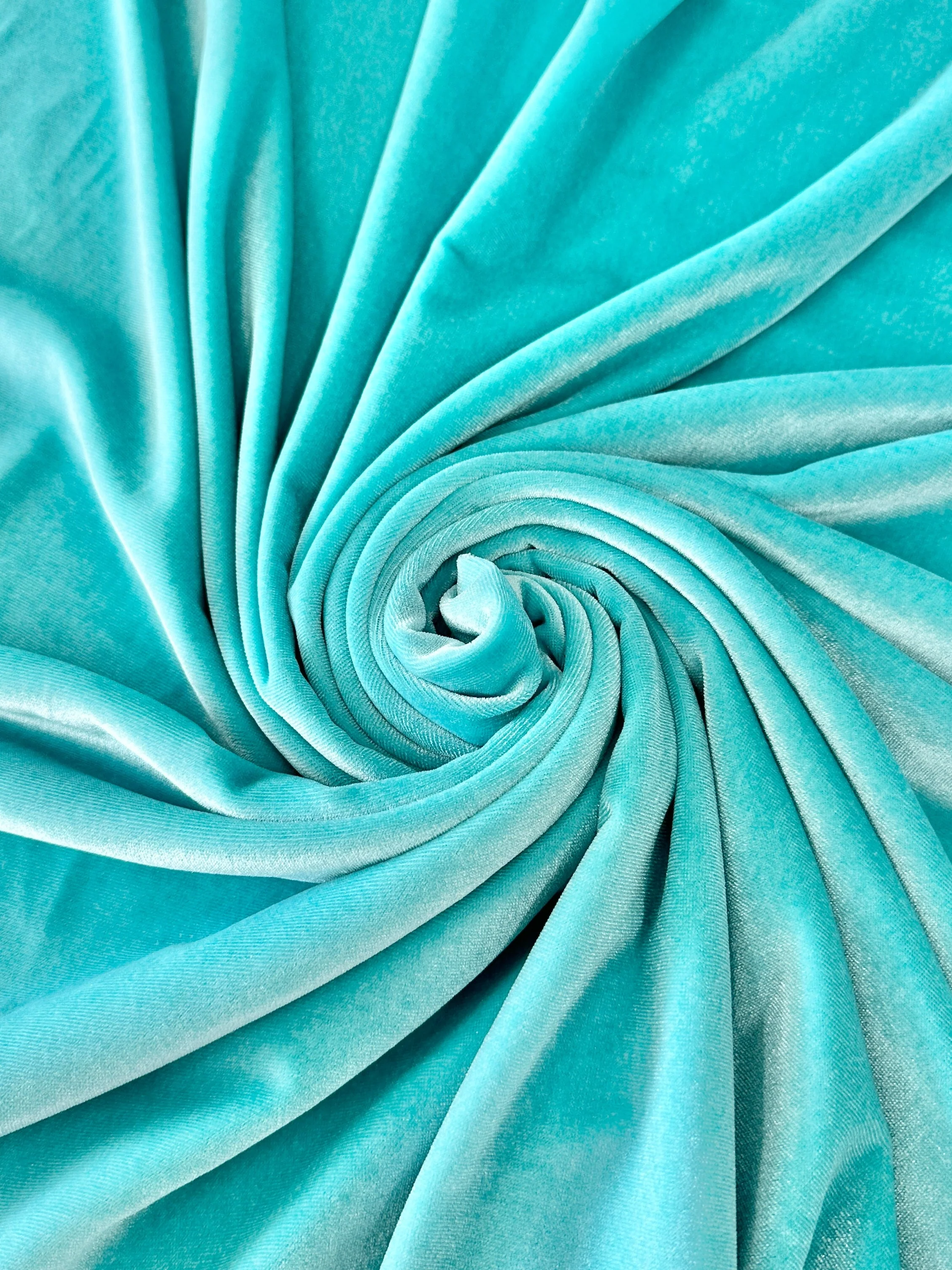 Tiffany Blue Stretch Velvet - Image 4