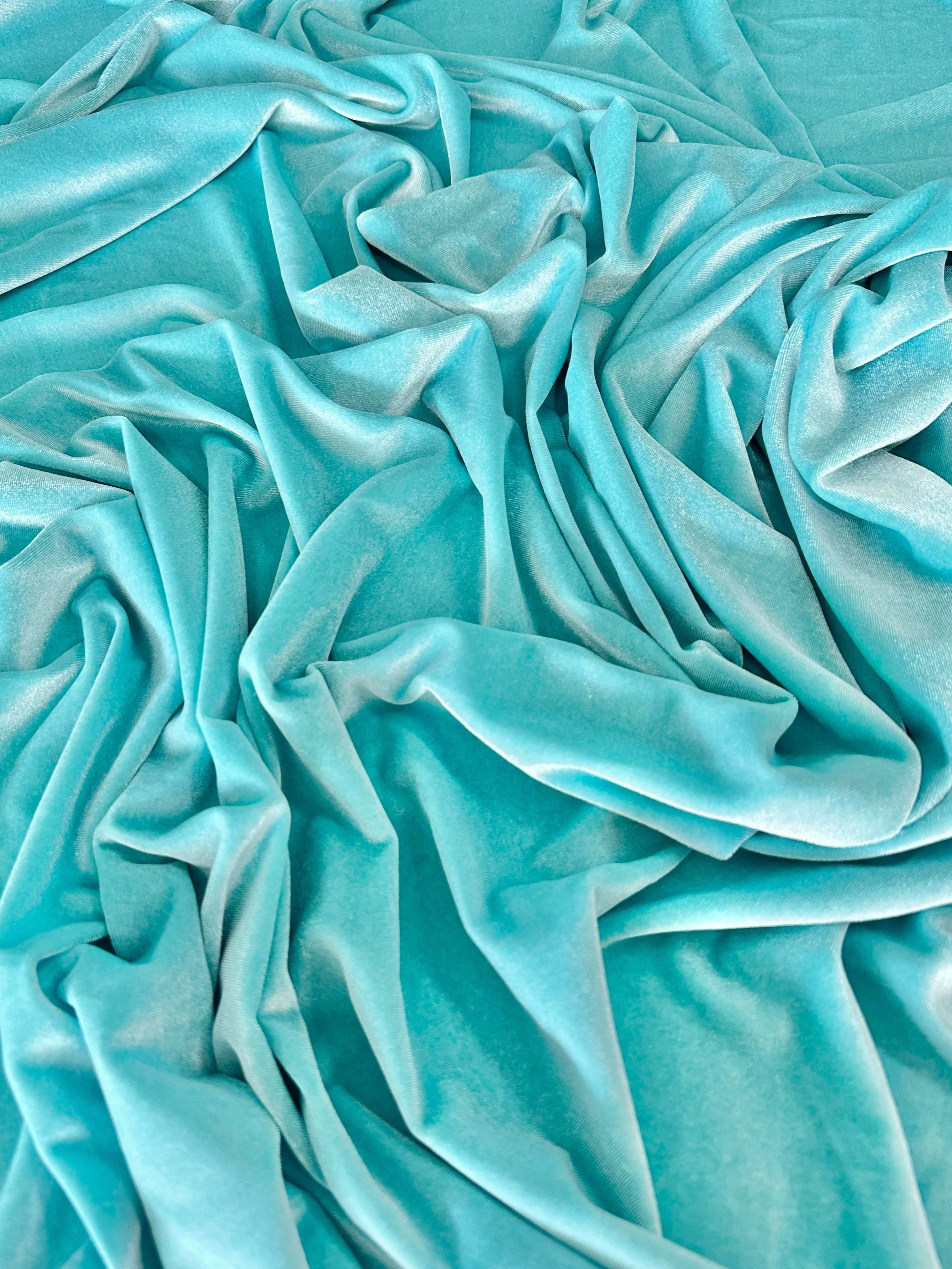 Tiffany Blue Stretch Velvet - Image 6
