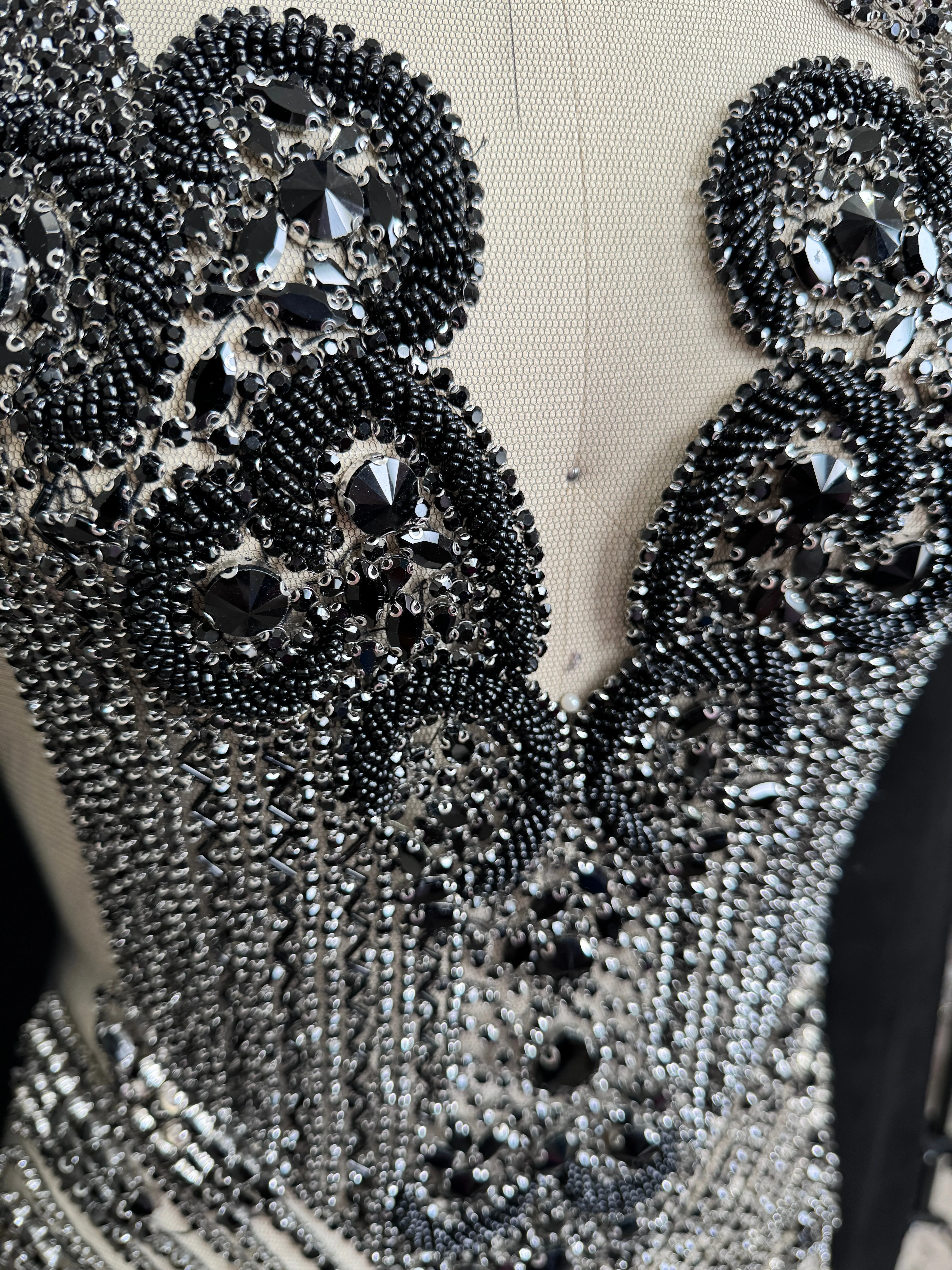 Tina Black Rhinestones Bodice Applique - Image 3