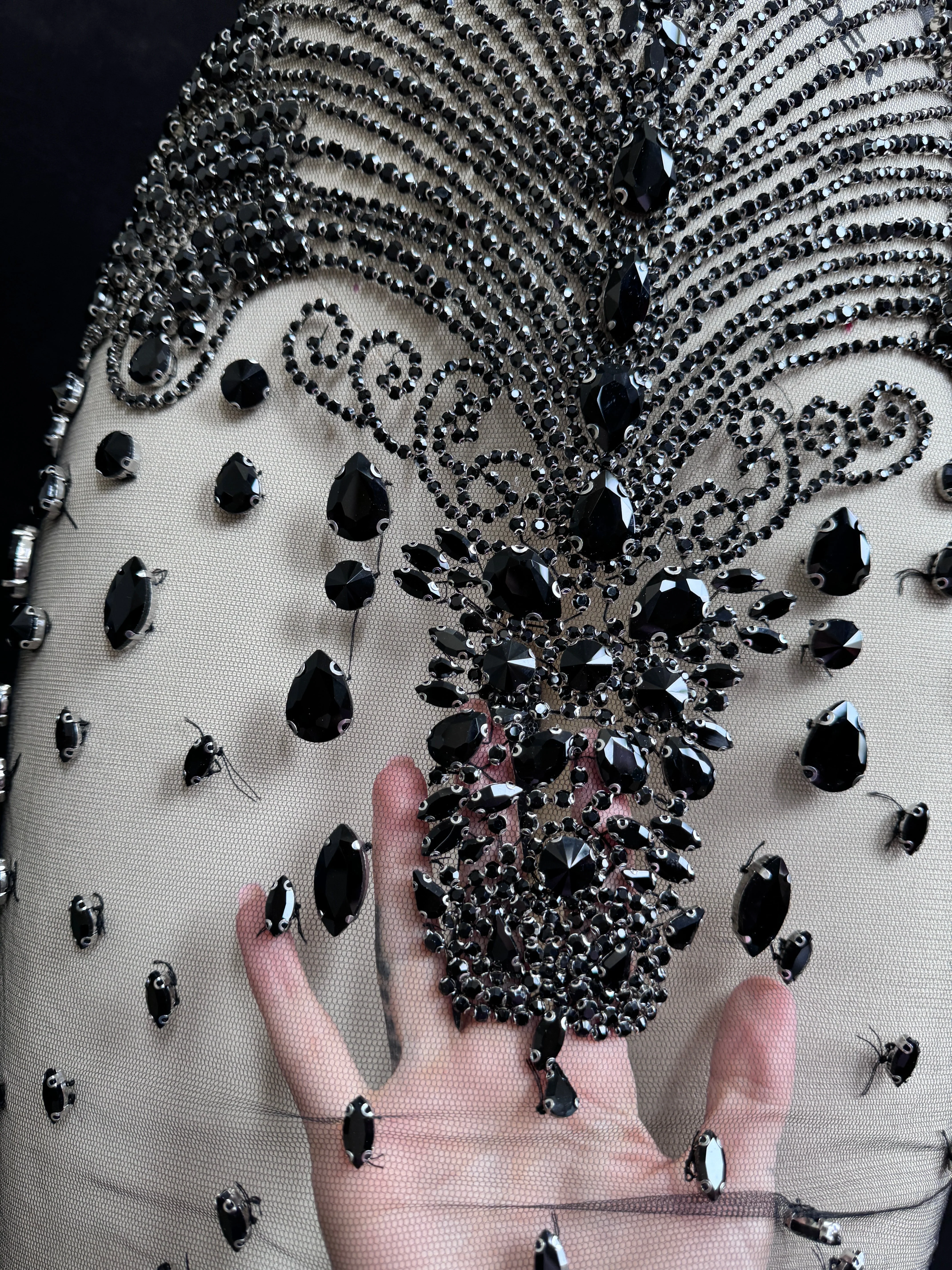 Tina Black Rhinestones Bodice Applique - Image 4