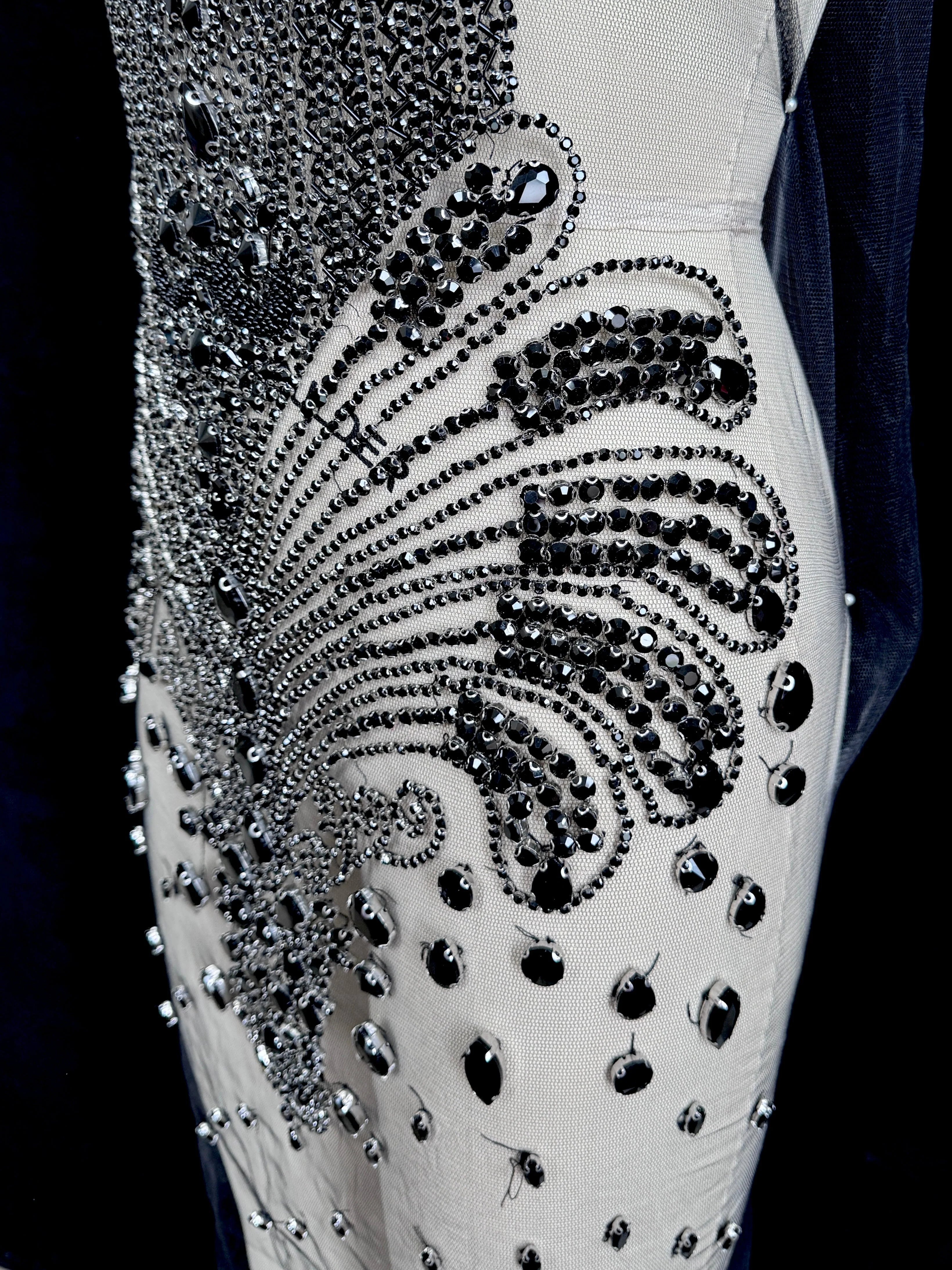 Tina Black Rhinestones Bodice Applique - Image 6