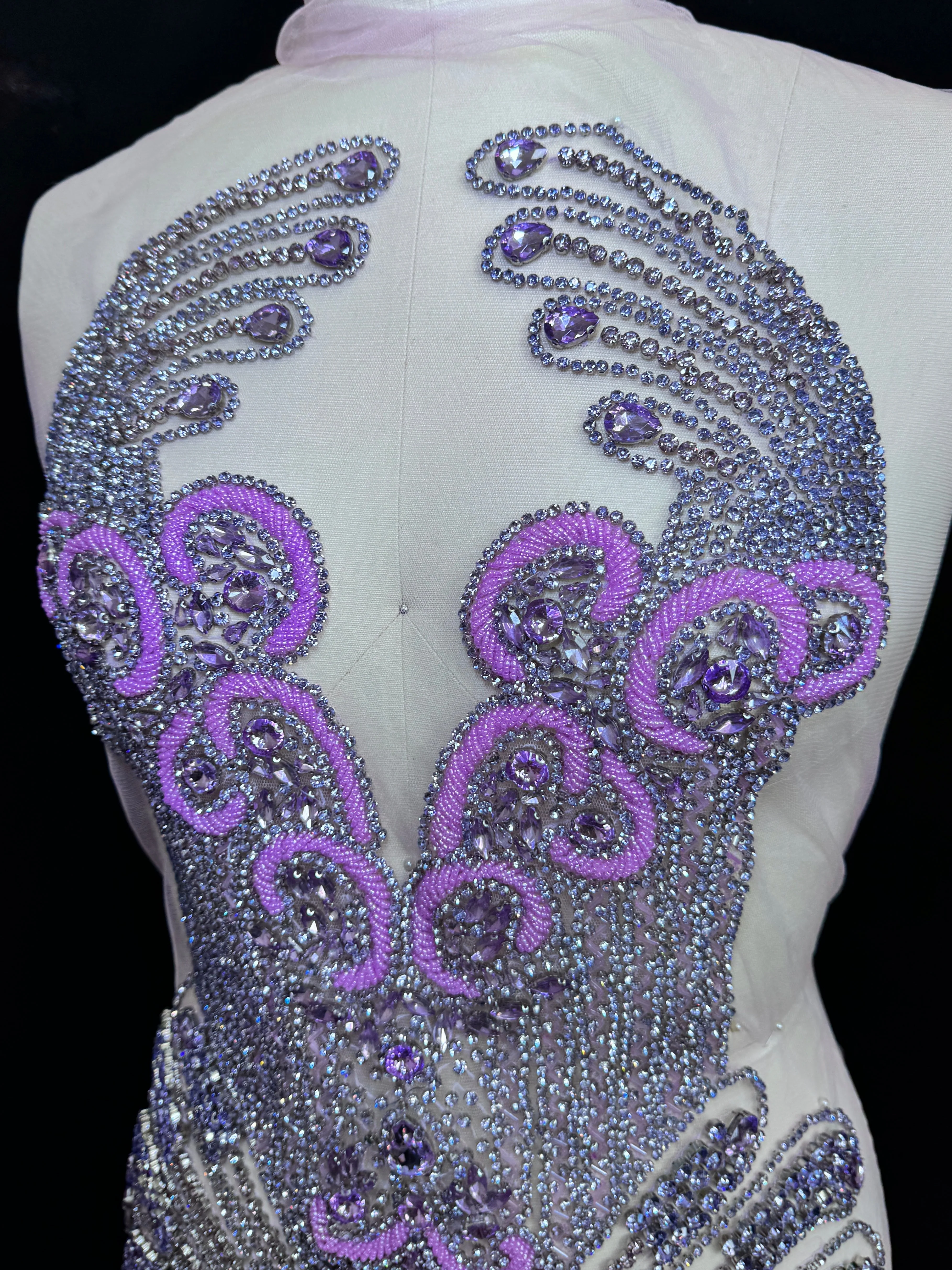 Tina Lavender Rhinestones Bodice Applique - Image 2