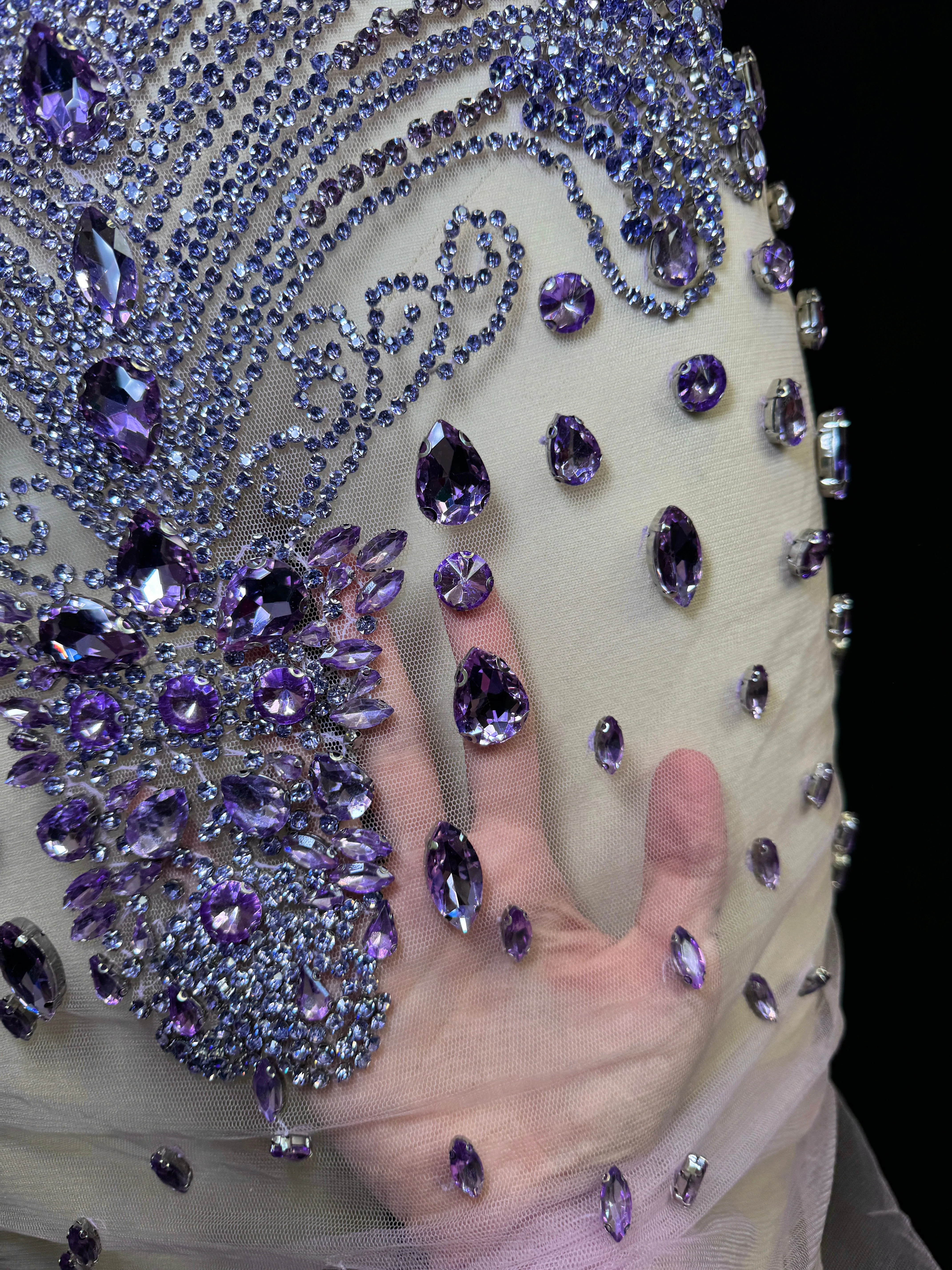 Tina Lavender Rhinestones Bodice Applique - Image 3