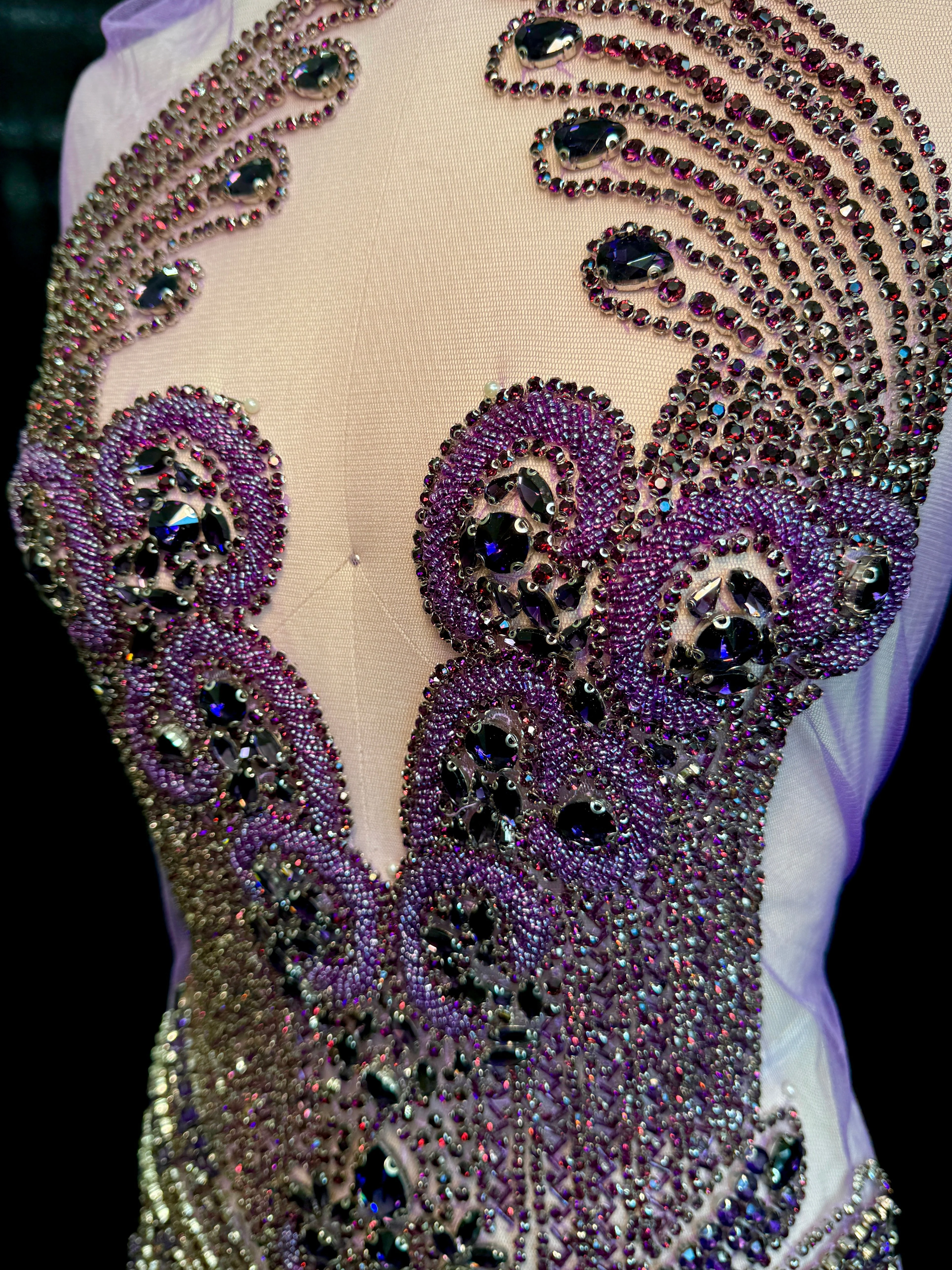 Tina Purple Rhinestones Bodice Applique - Image 2
