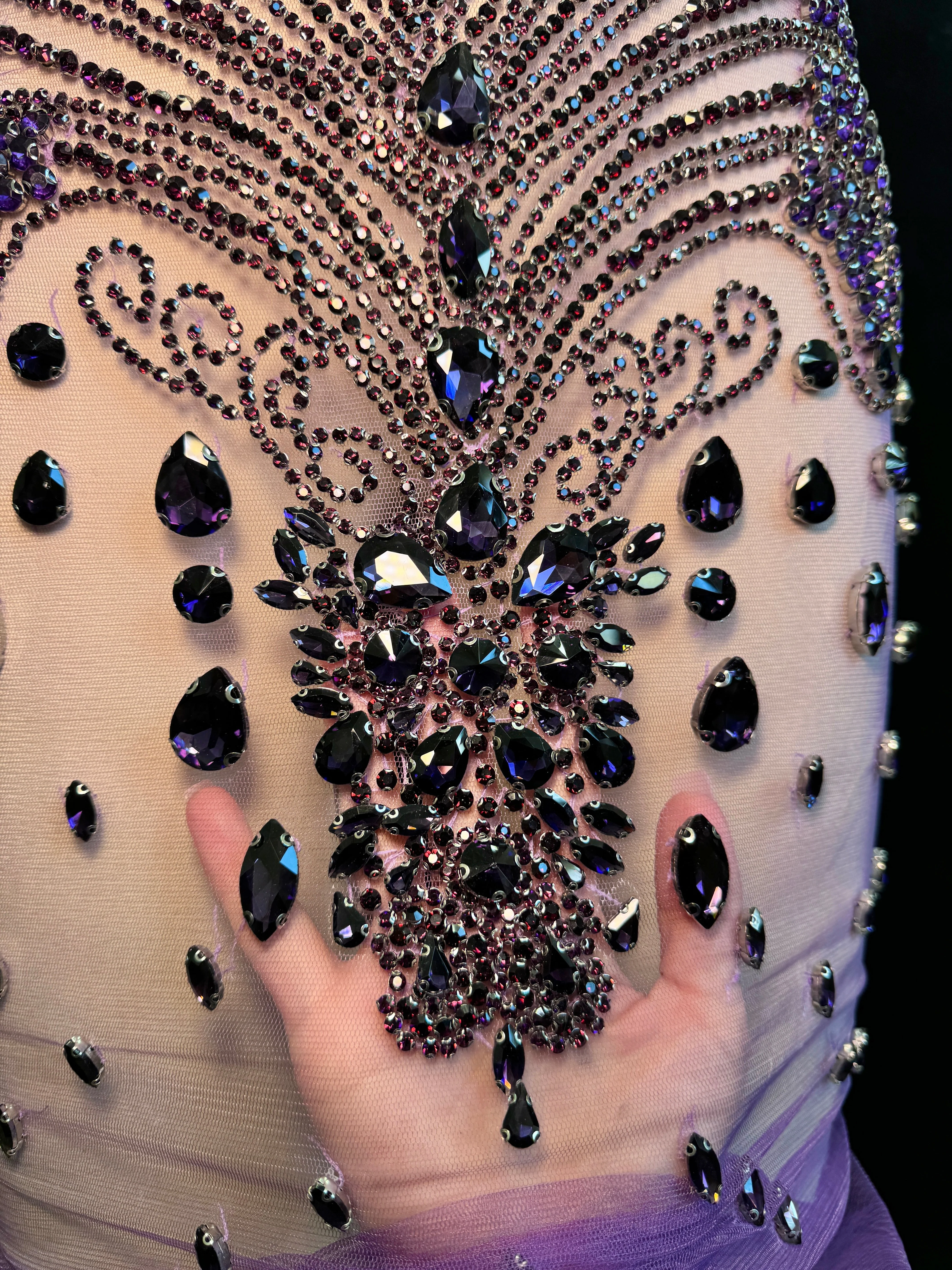 Tina Purple Rhinestones Bodice Applique - Image 3