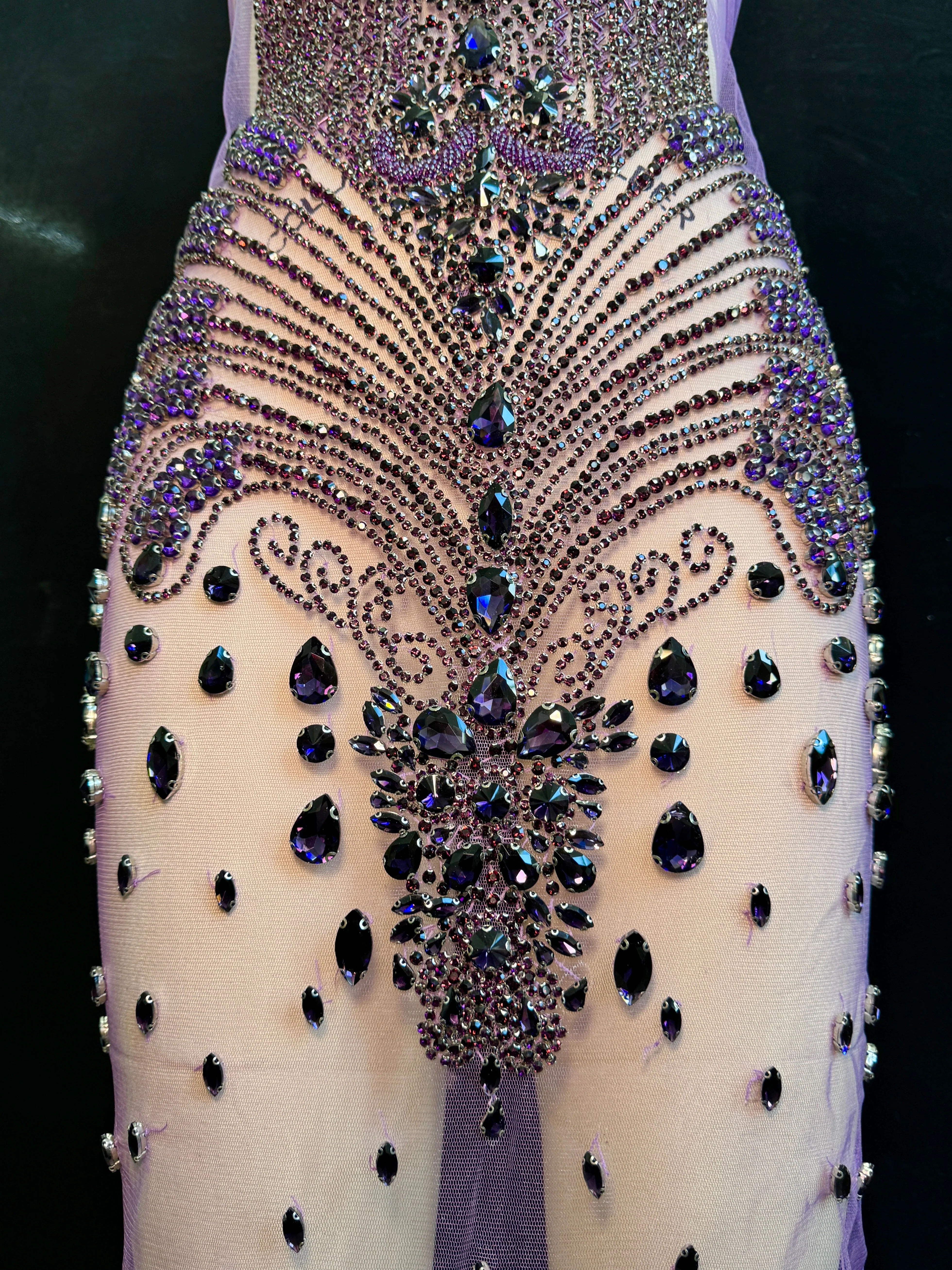 Tina Purple Rhinestones Bodice Applique - Image 4