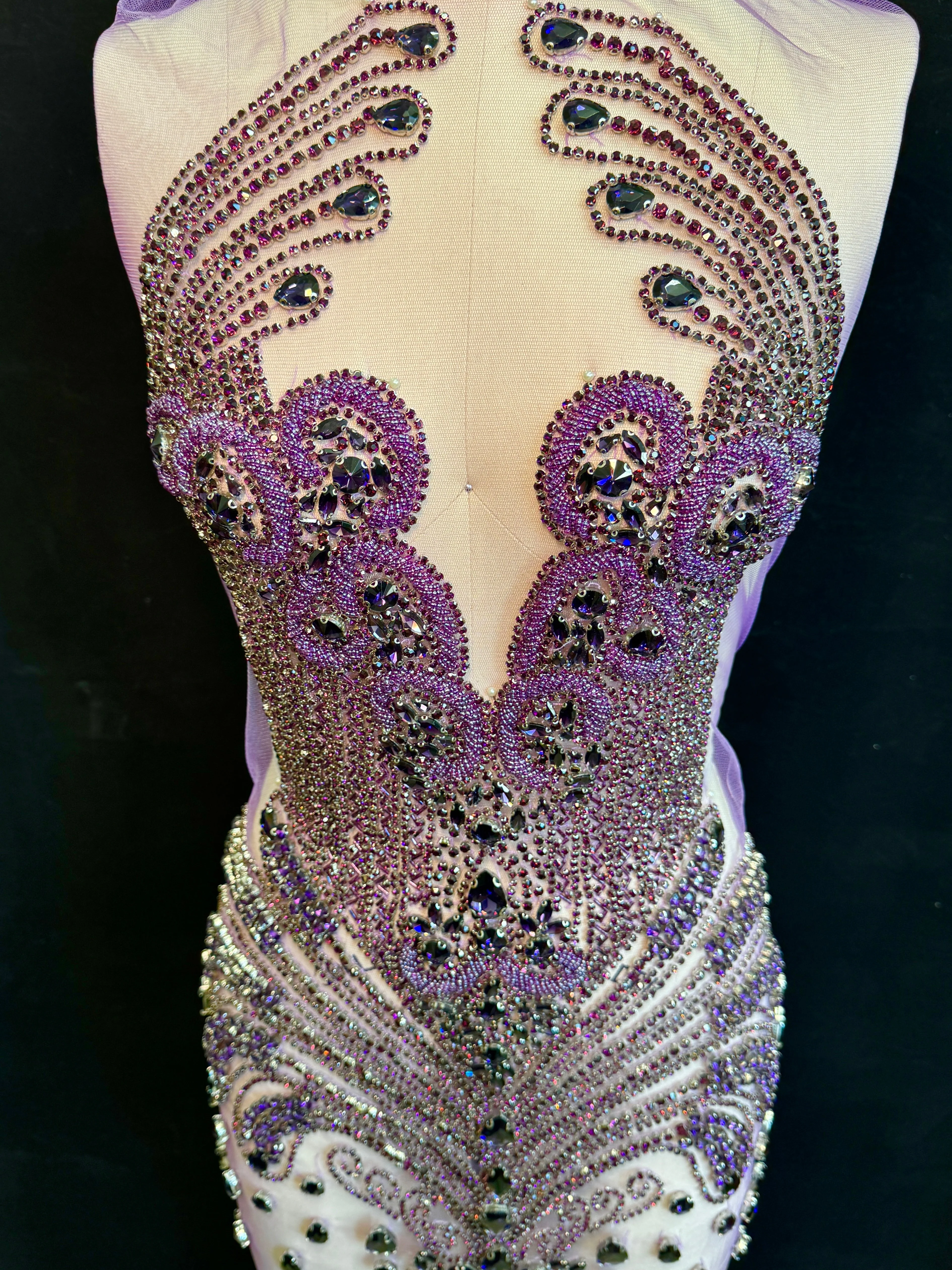 Tina Purple Rhinestones Bodice Applique - Image 5