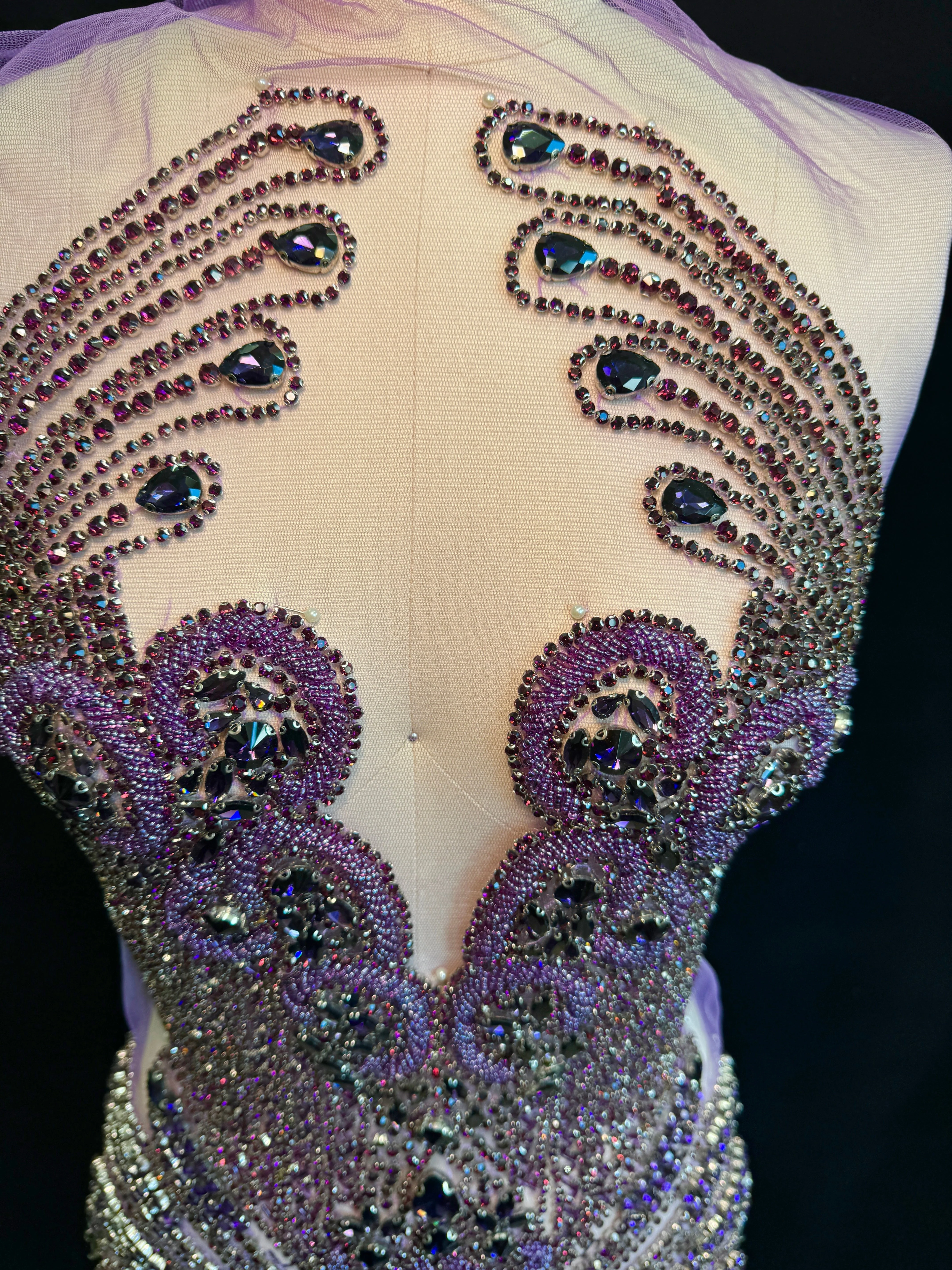 Tina Purple Rhinestones Bodice Applique - Image 6