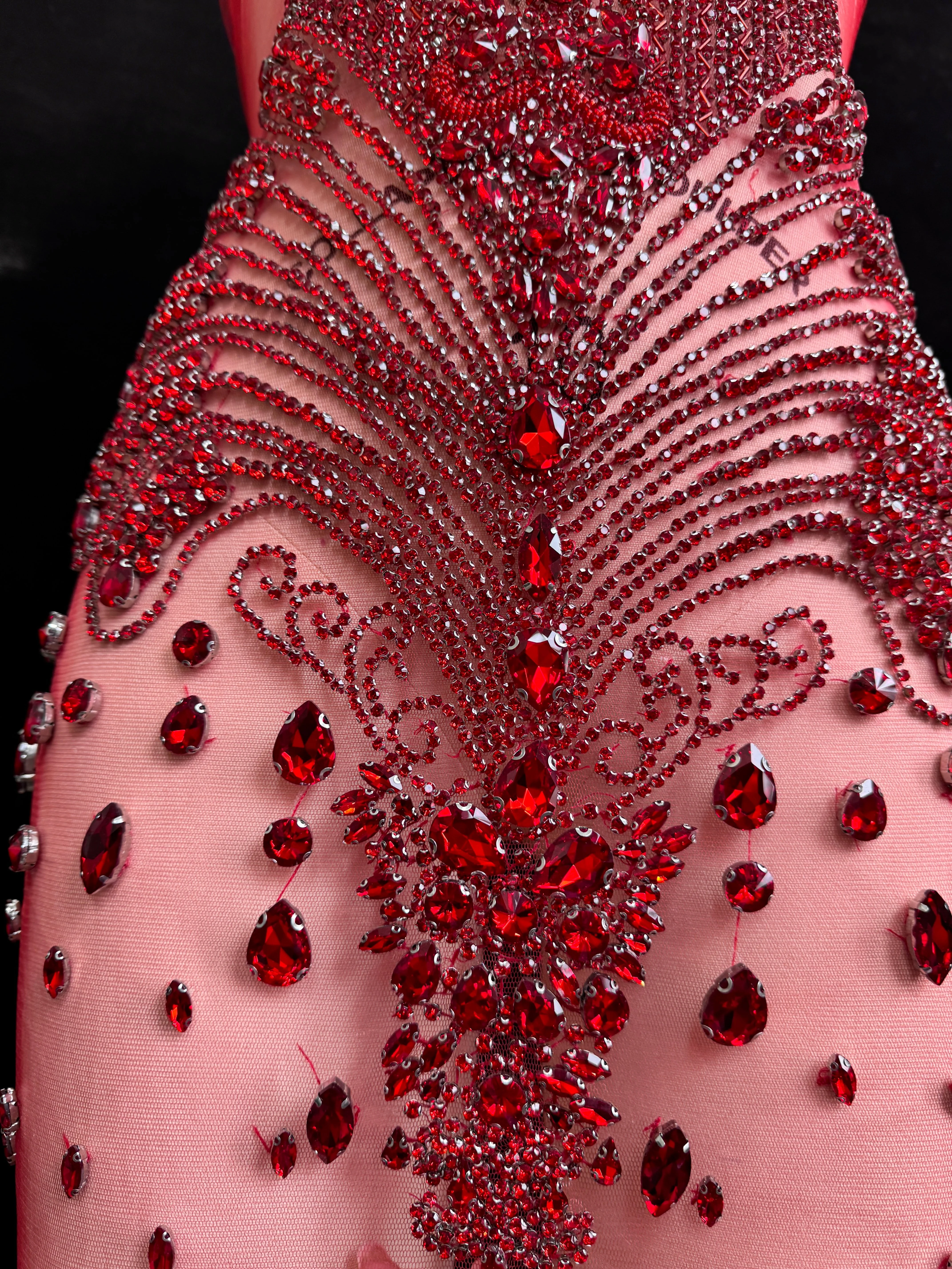 Tina Red Rhinestones Bodice Applique - Image 7