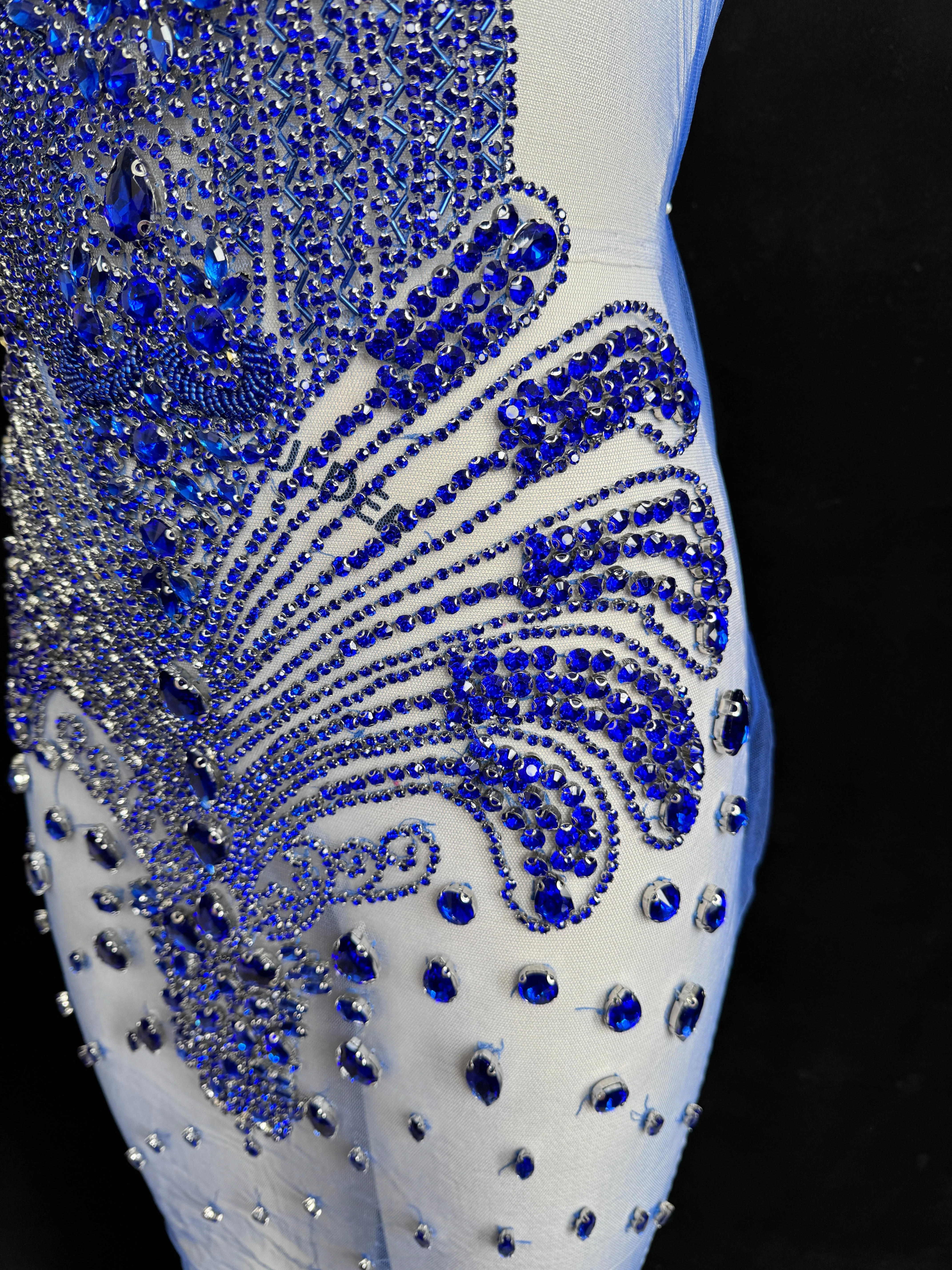 Tina Royal Blue Rhinestones Bodice Applique - Image 6