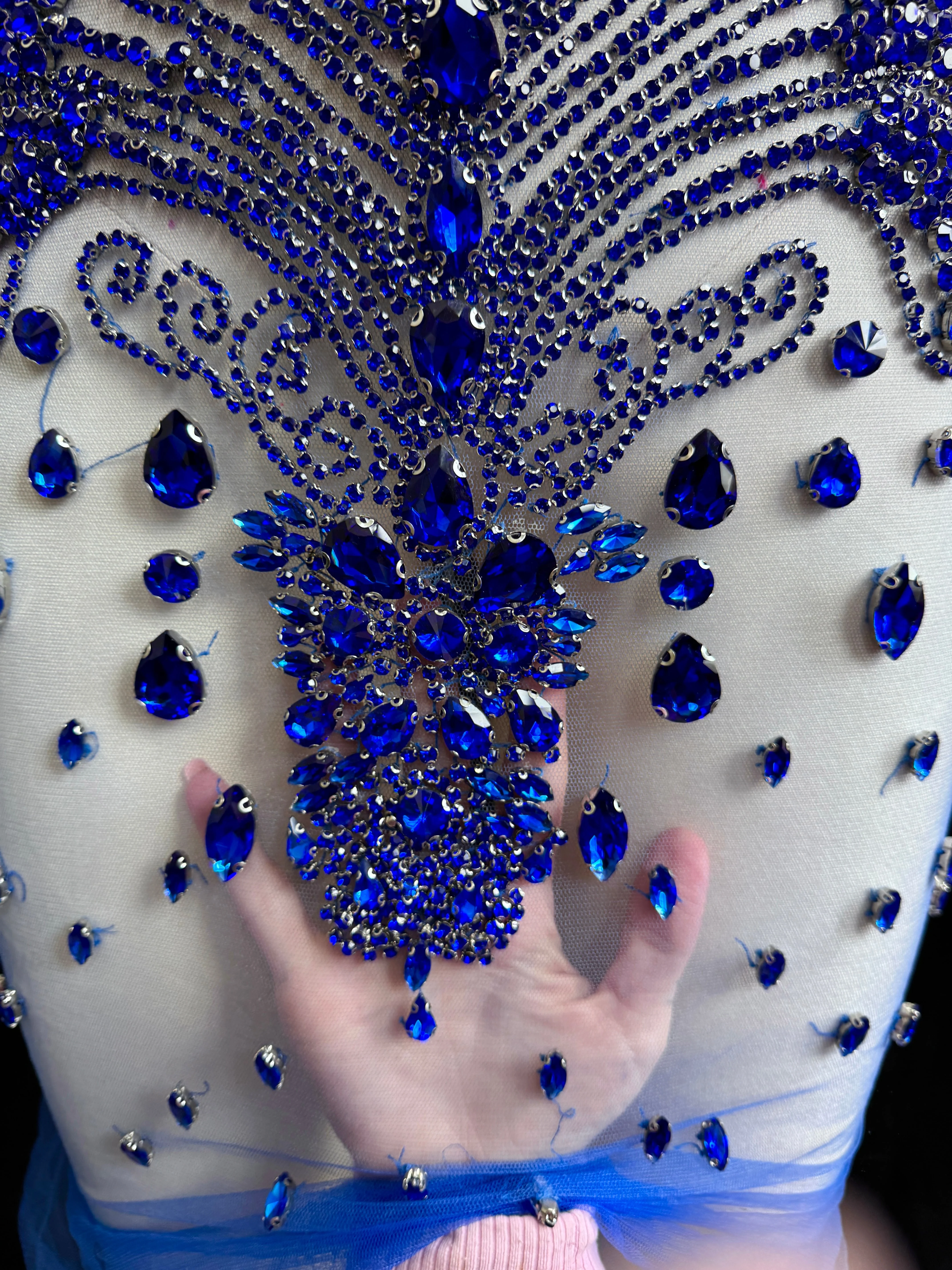 Tina Royal Blue Rhinestones Bodice Applique - Image 7