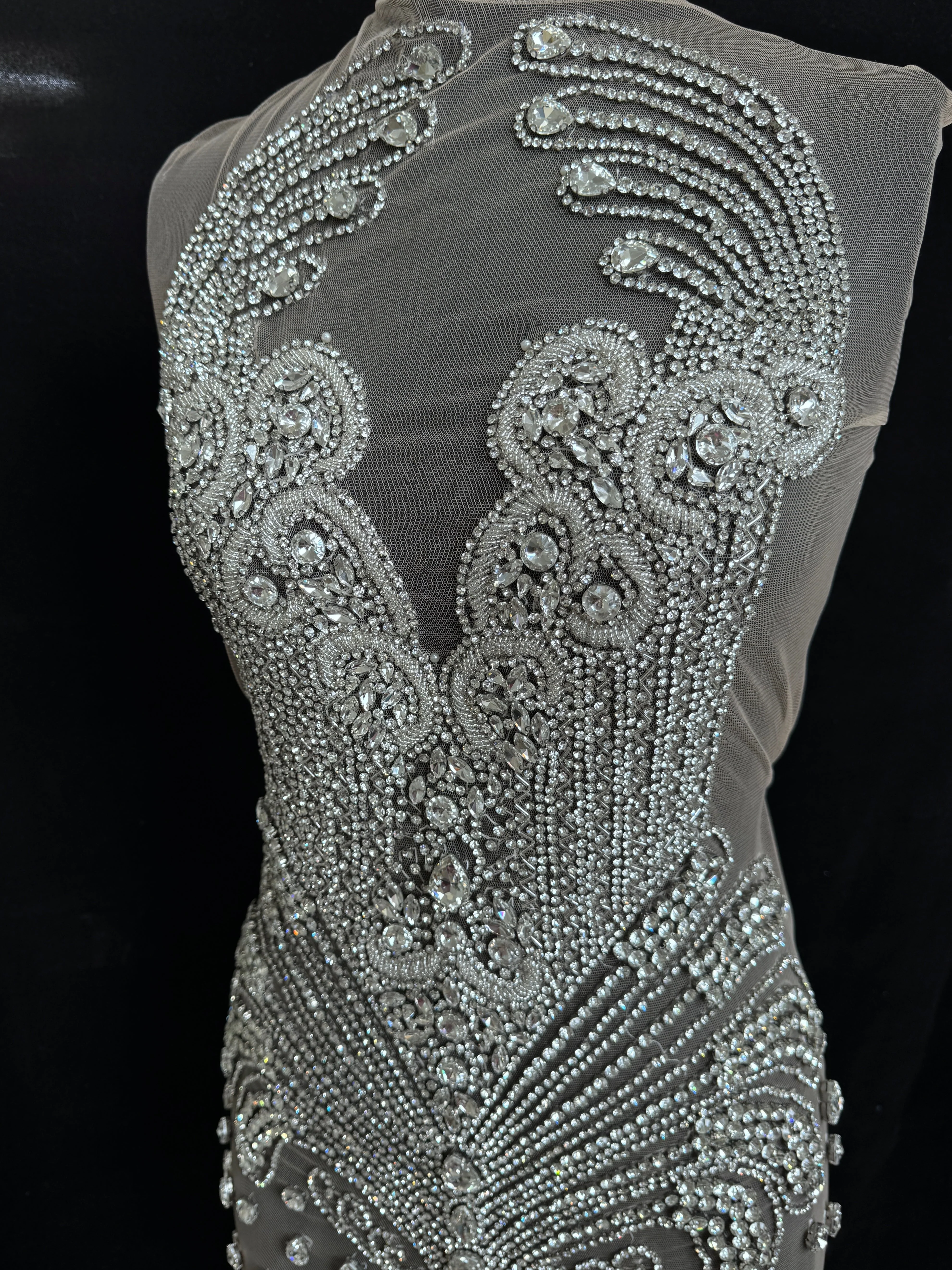 Tina Silver Rhinestones Bodice Applique - Image 8