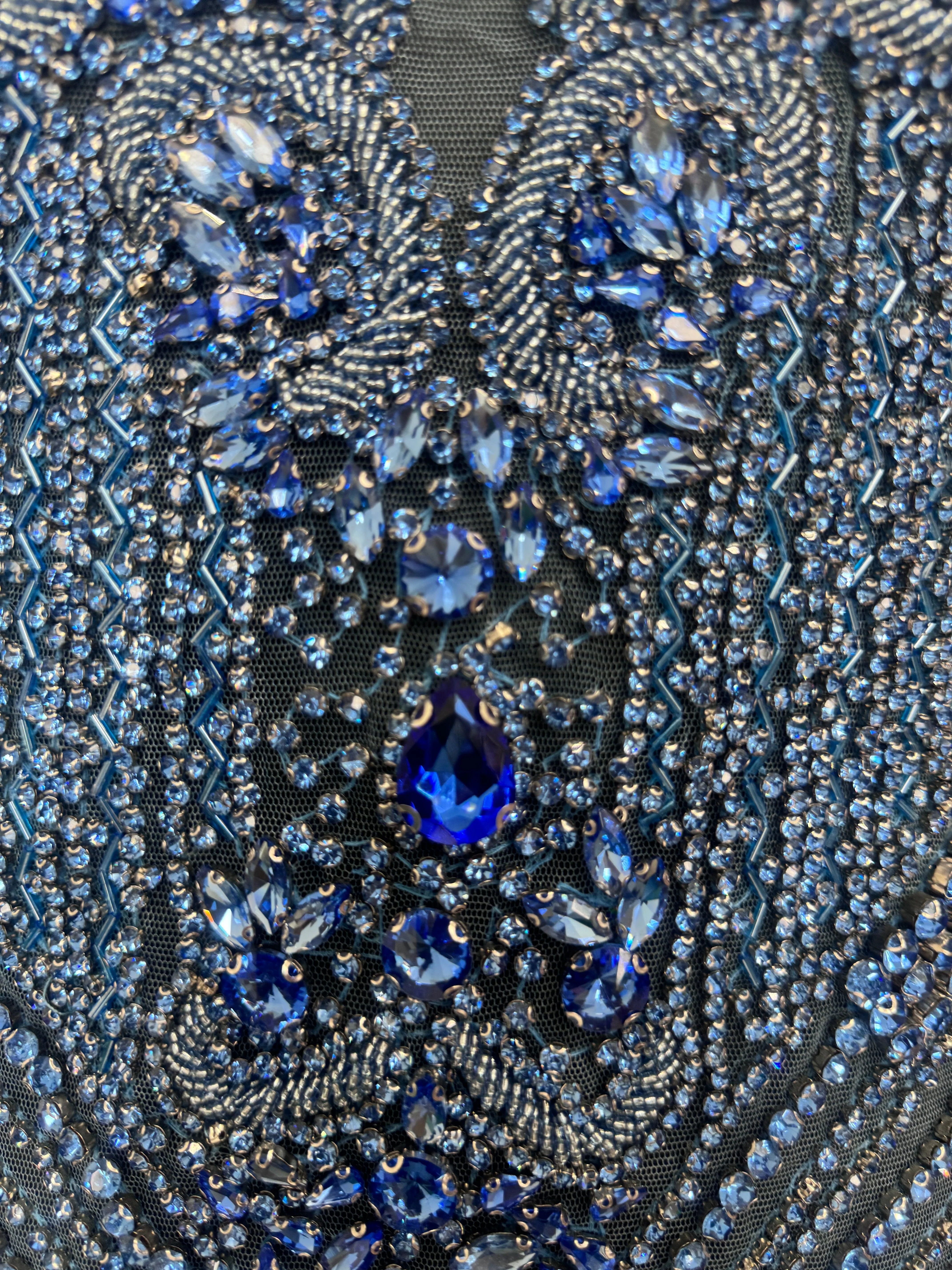 Tina Sky Blue Rhinestone Bodice Applique - Image 3