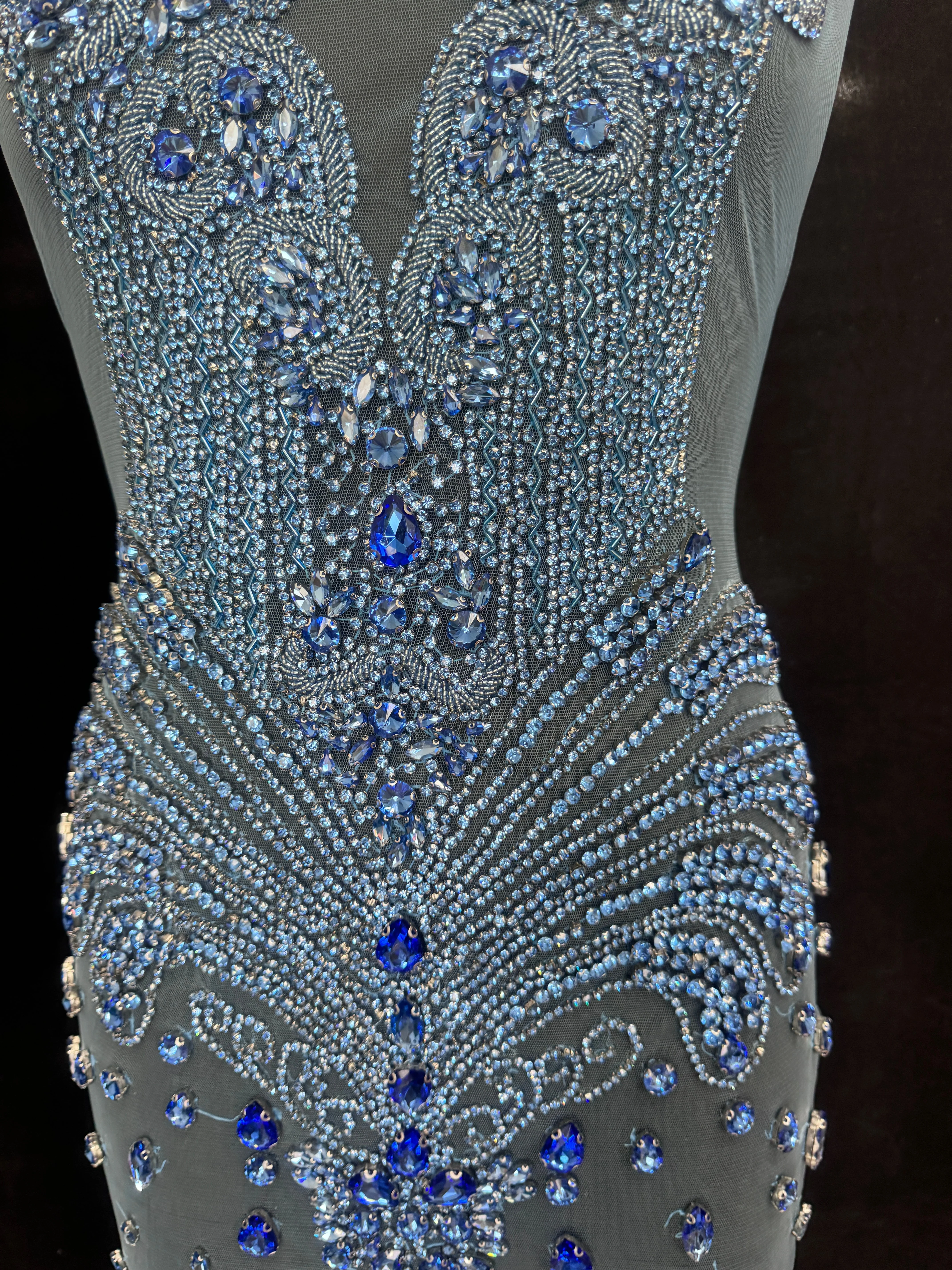 Tina Sky Blue Rhinestone Bodice Applique - Image 6