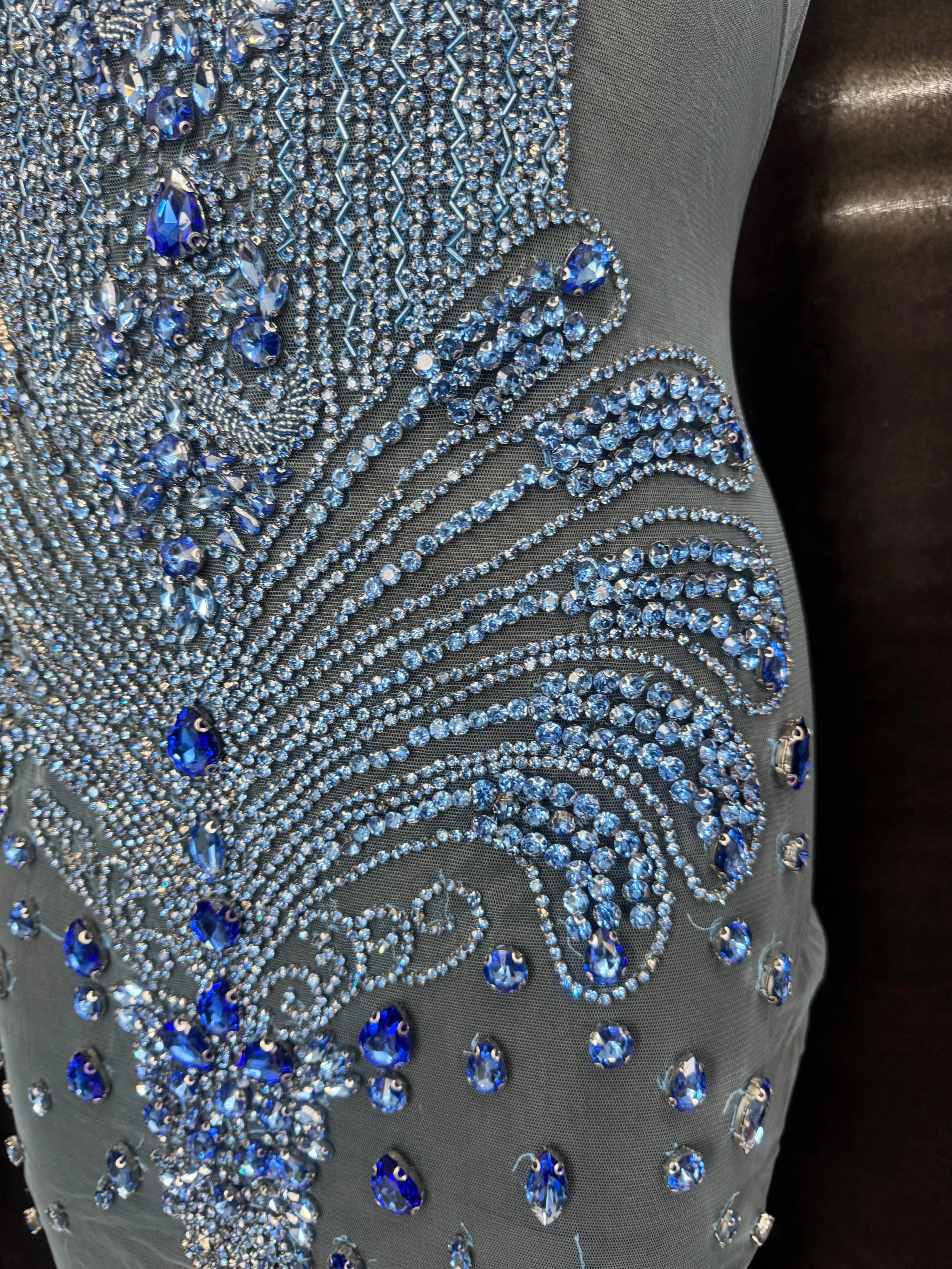 Tina Sky Blue Rhinestone Bodice Applique - Image 8