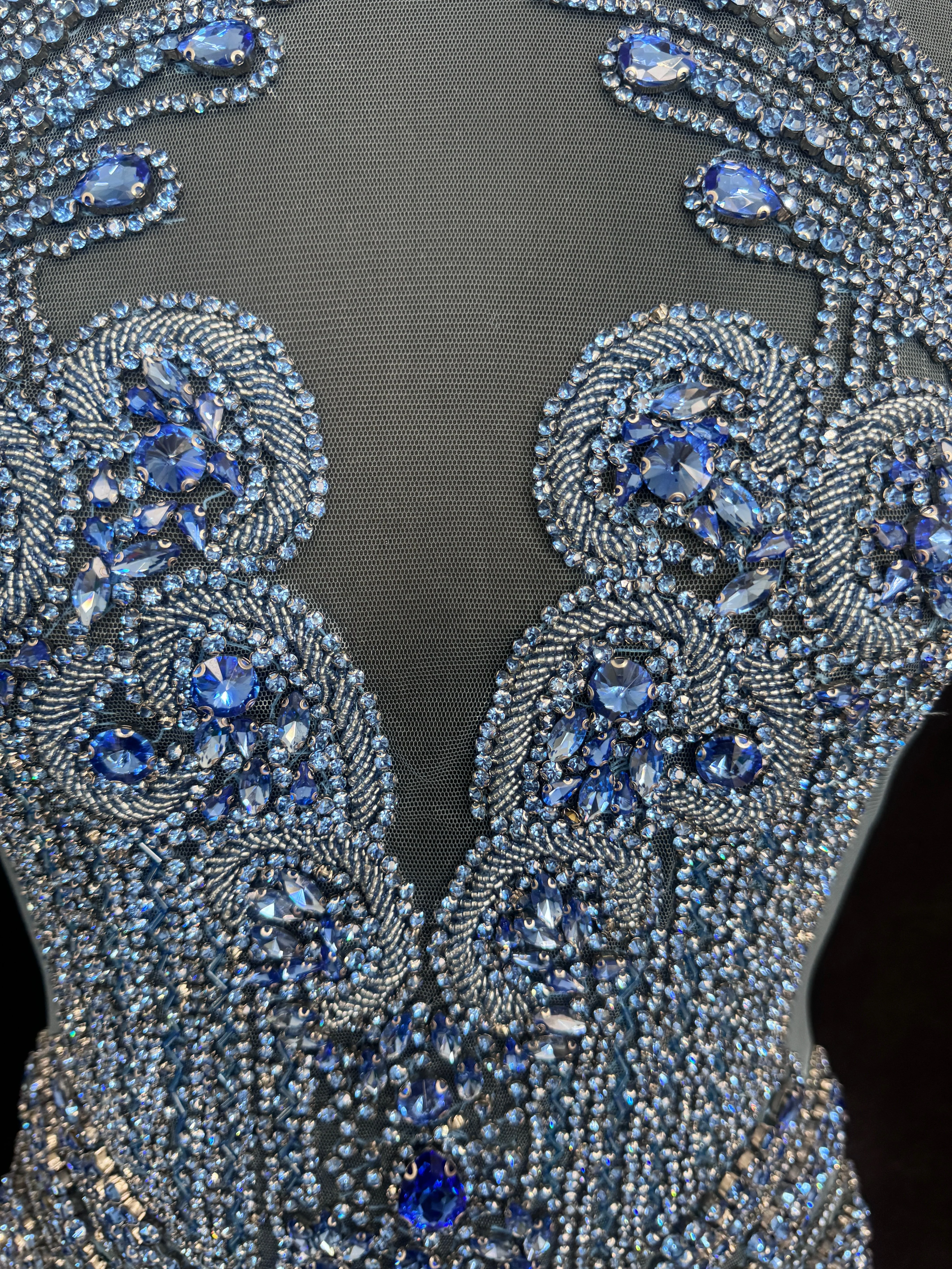 Tina Sky Blue Rhinestone Bodice Applique - Image 9