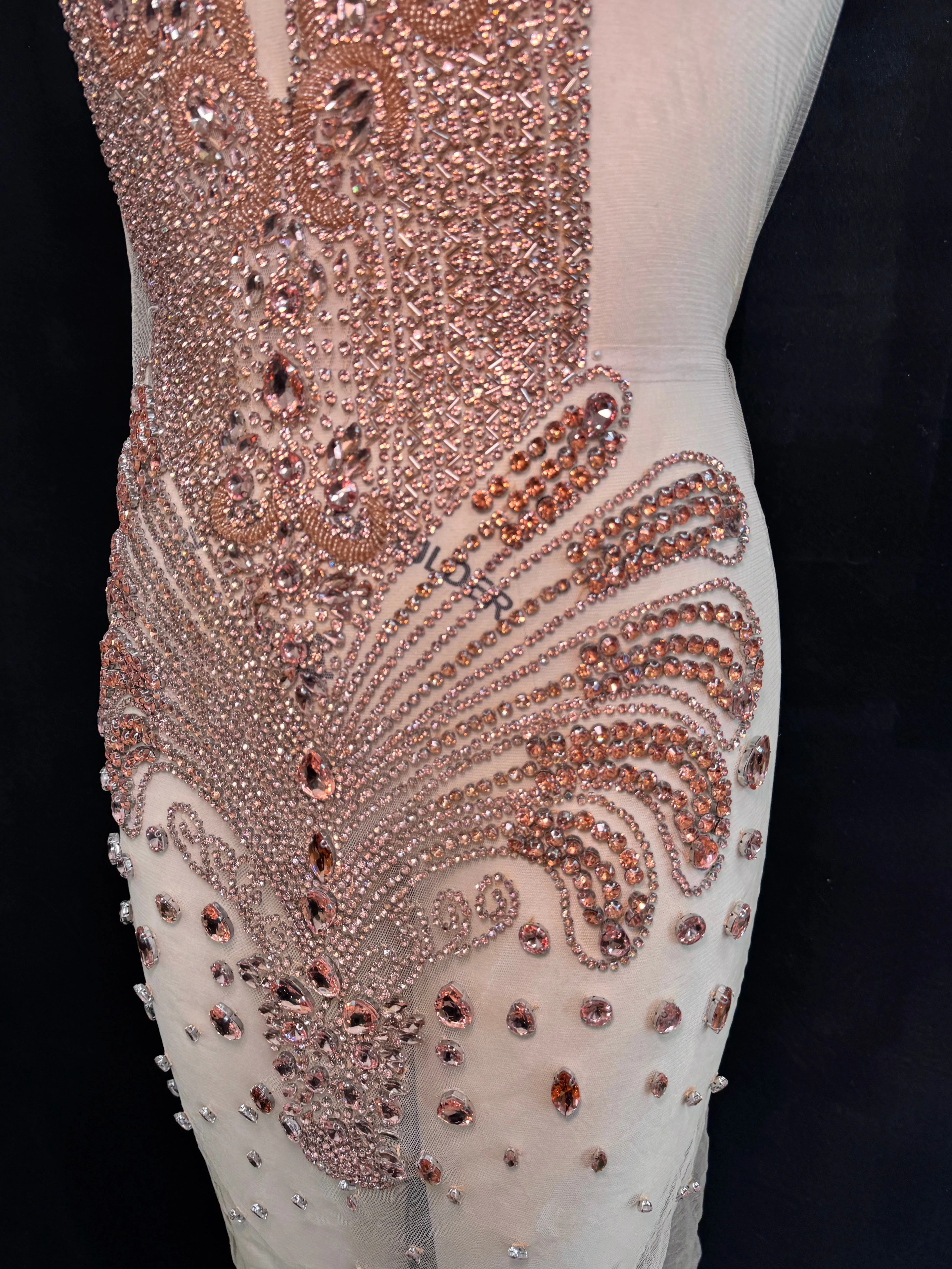 Tina Rose Gold Rhinestones Bodice Applique - Image 2