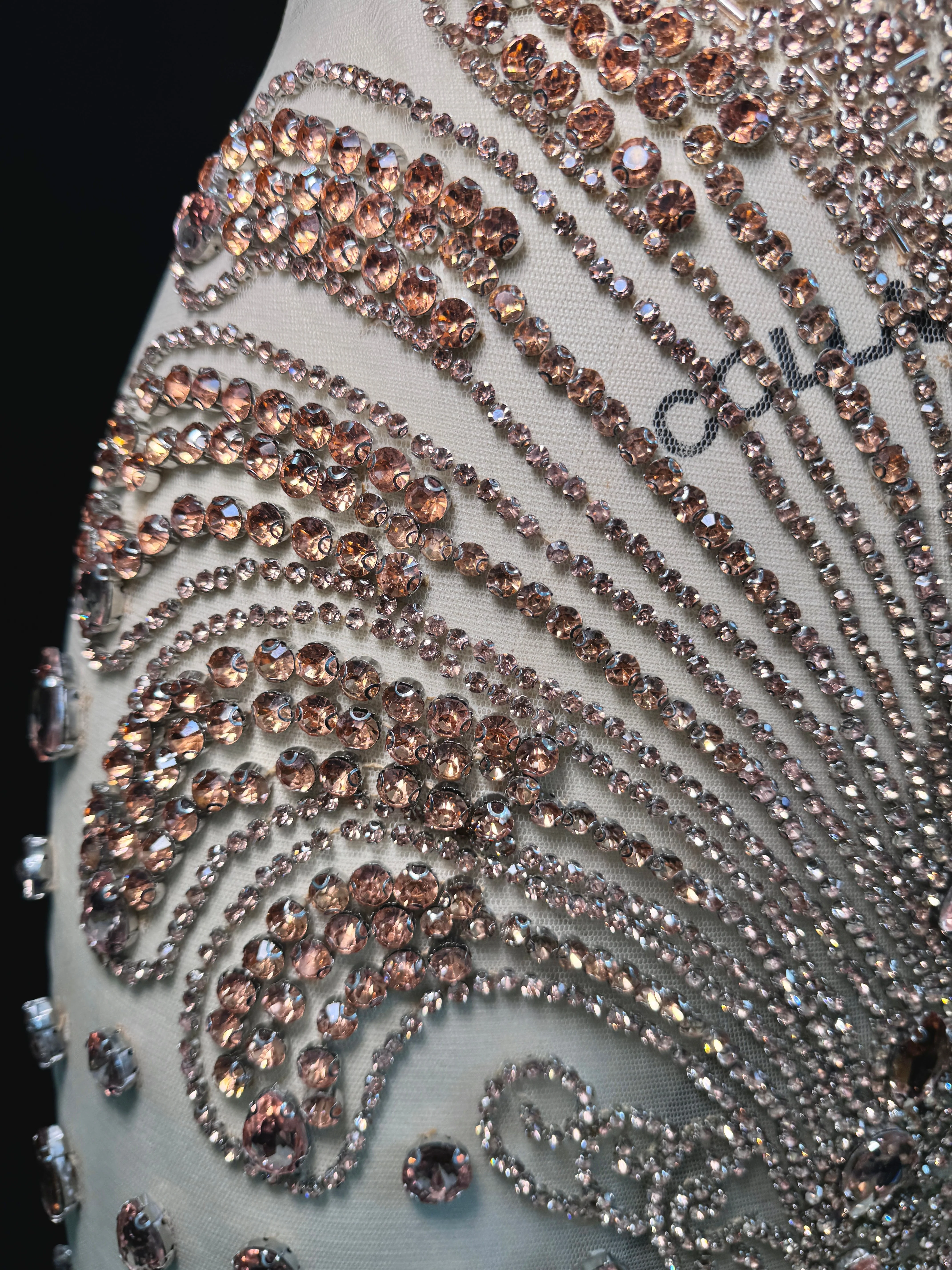 Tina Rose Gold Rhinestones Bodice Applique - Image 5