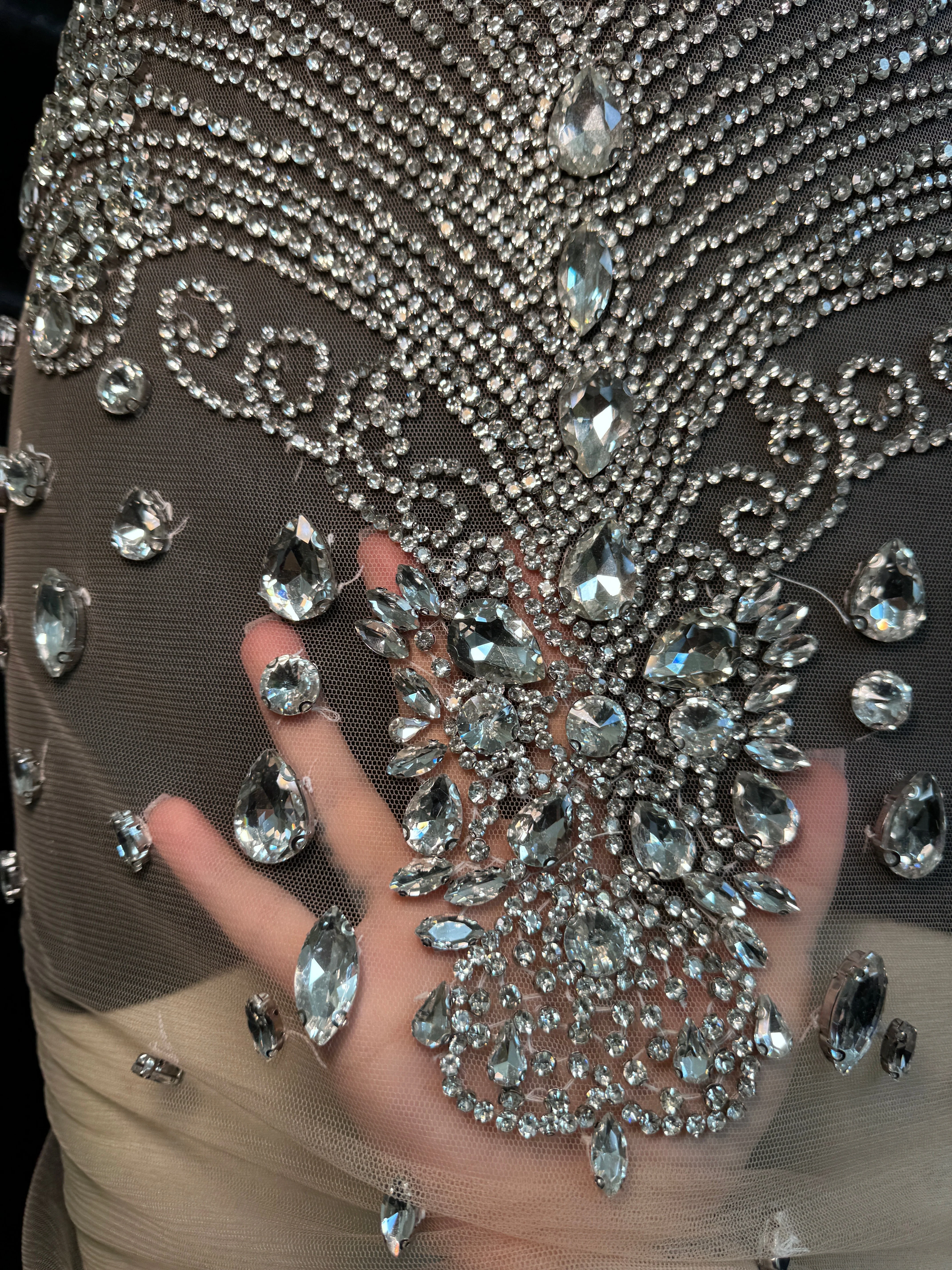 Tracie Silver Rhinestones Bodice Applique - Image 4