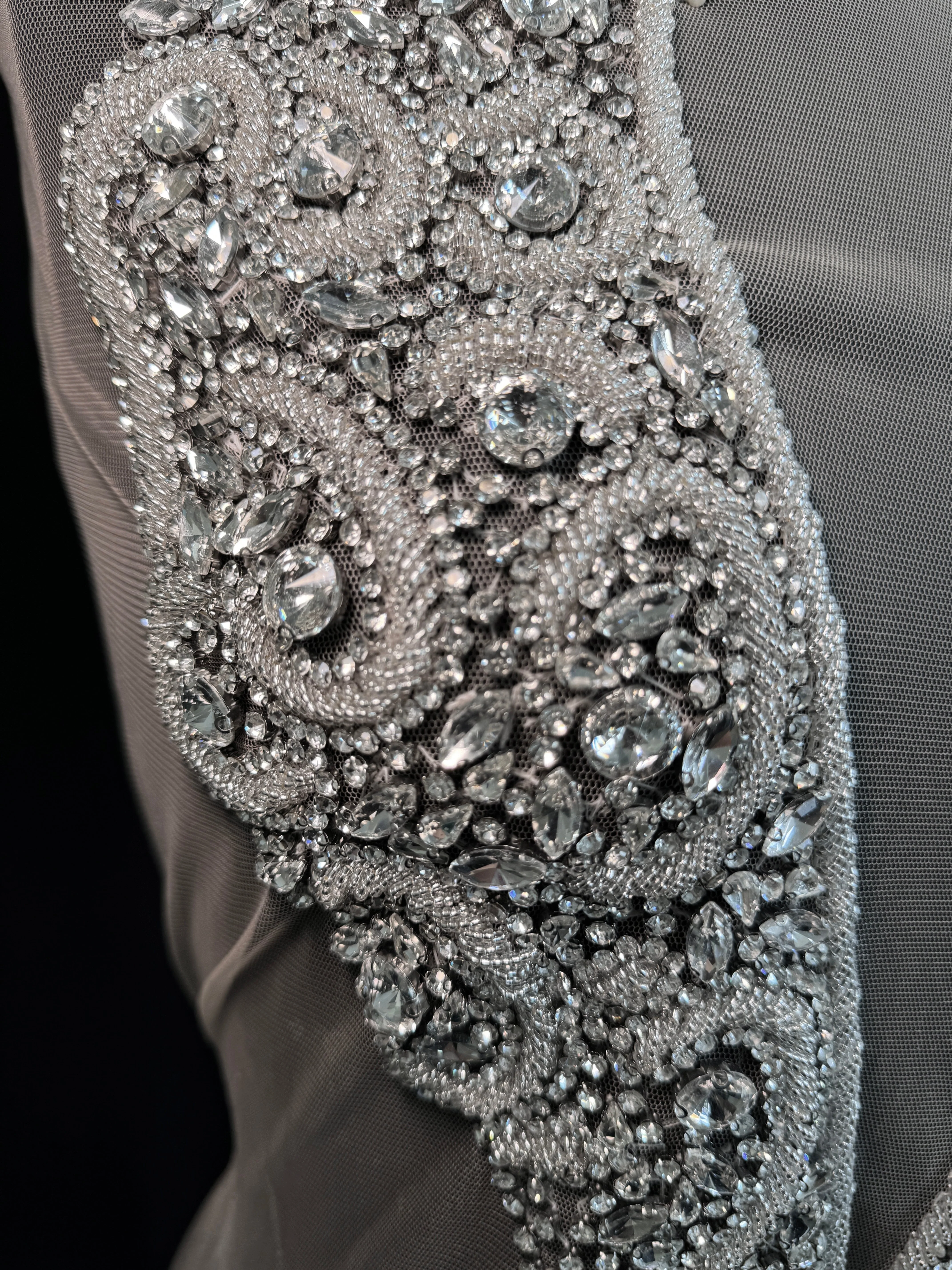 Tracie Silver Rhinestones Bodice Applique - Image 5