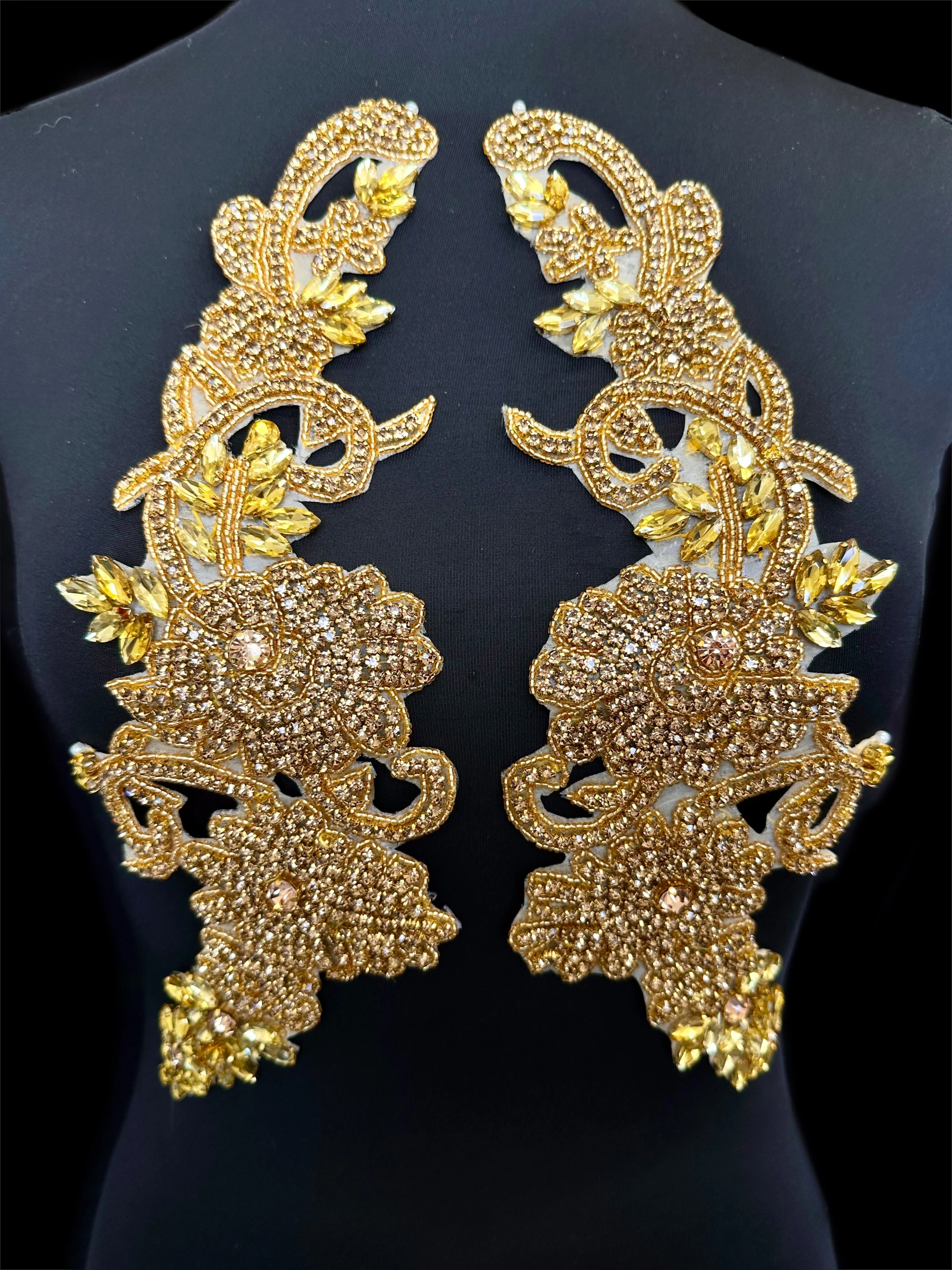 Trinity Gold Rhinestone Applique