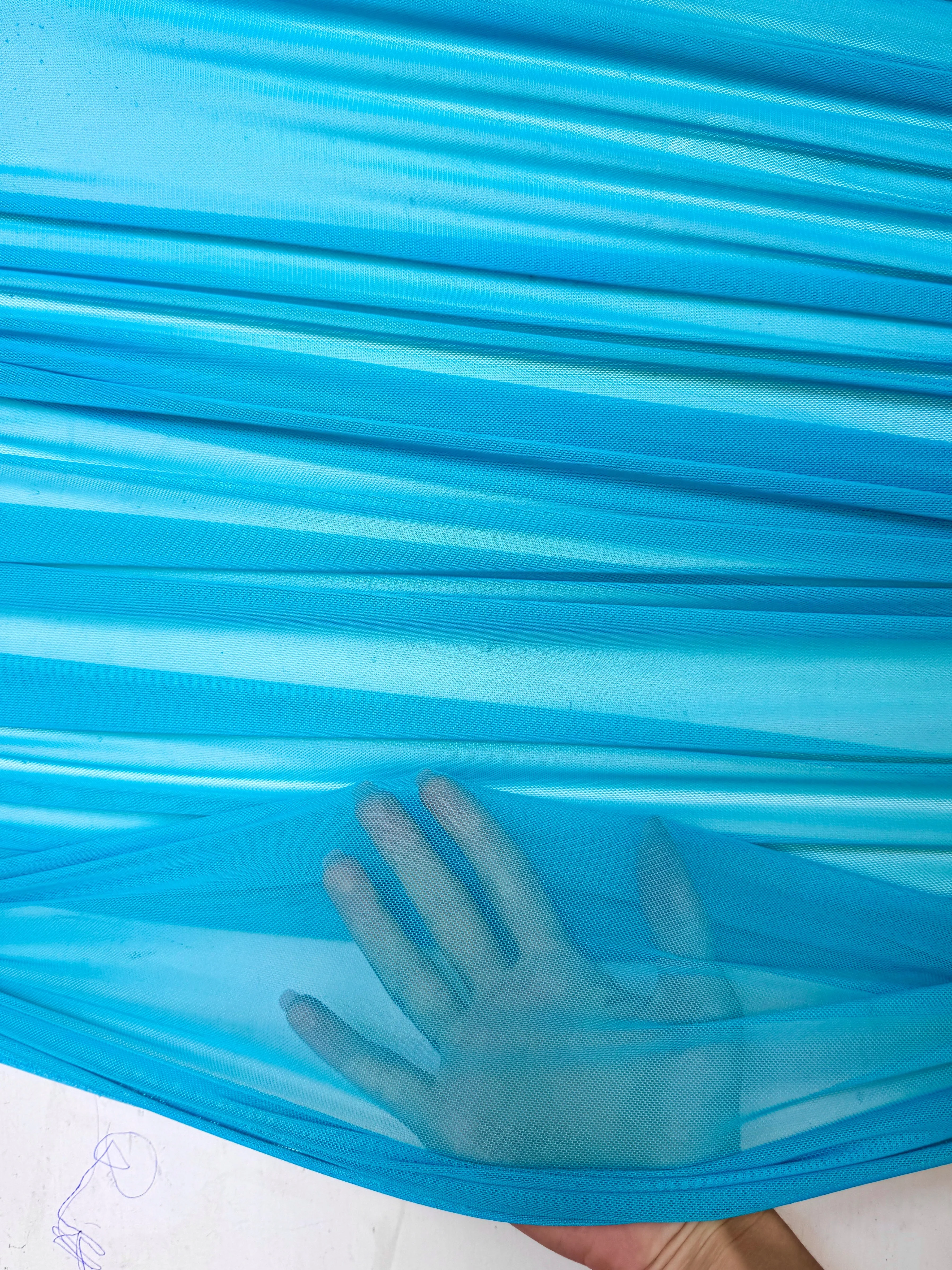 Turquoise 4 Way Stretch Power Mesh - Image 2