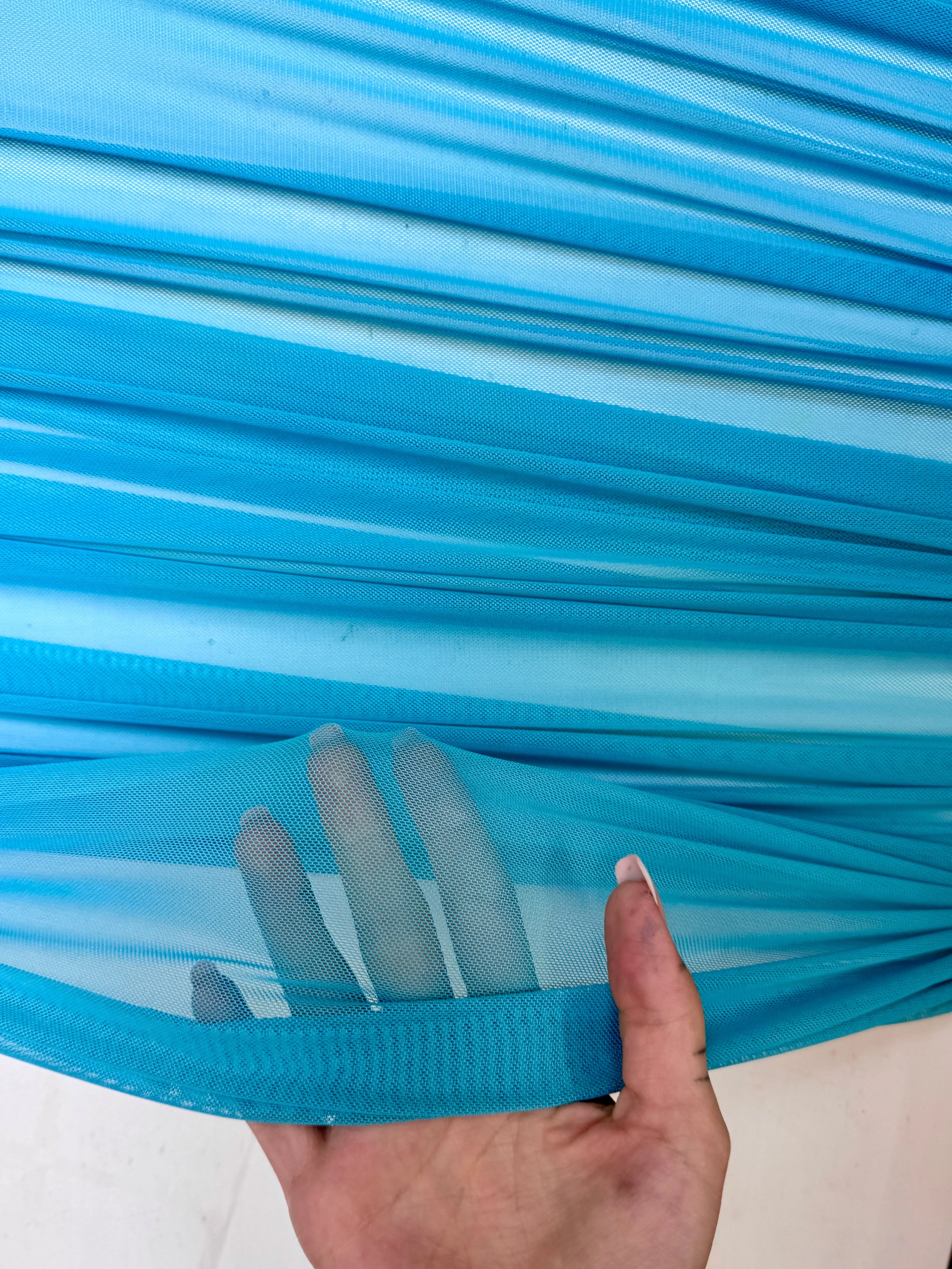 Turquoise 4 Way Stretch Power Mesh - Image 5