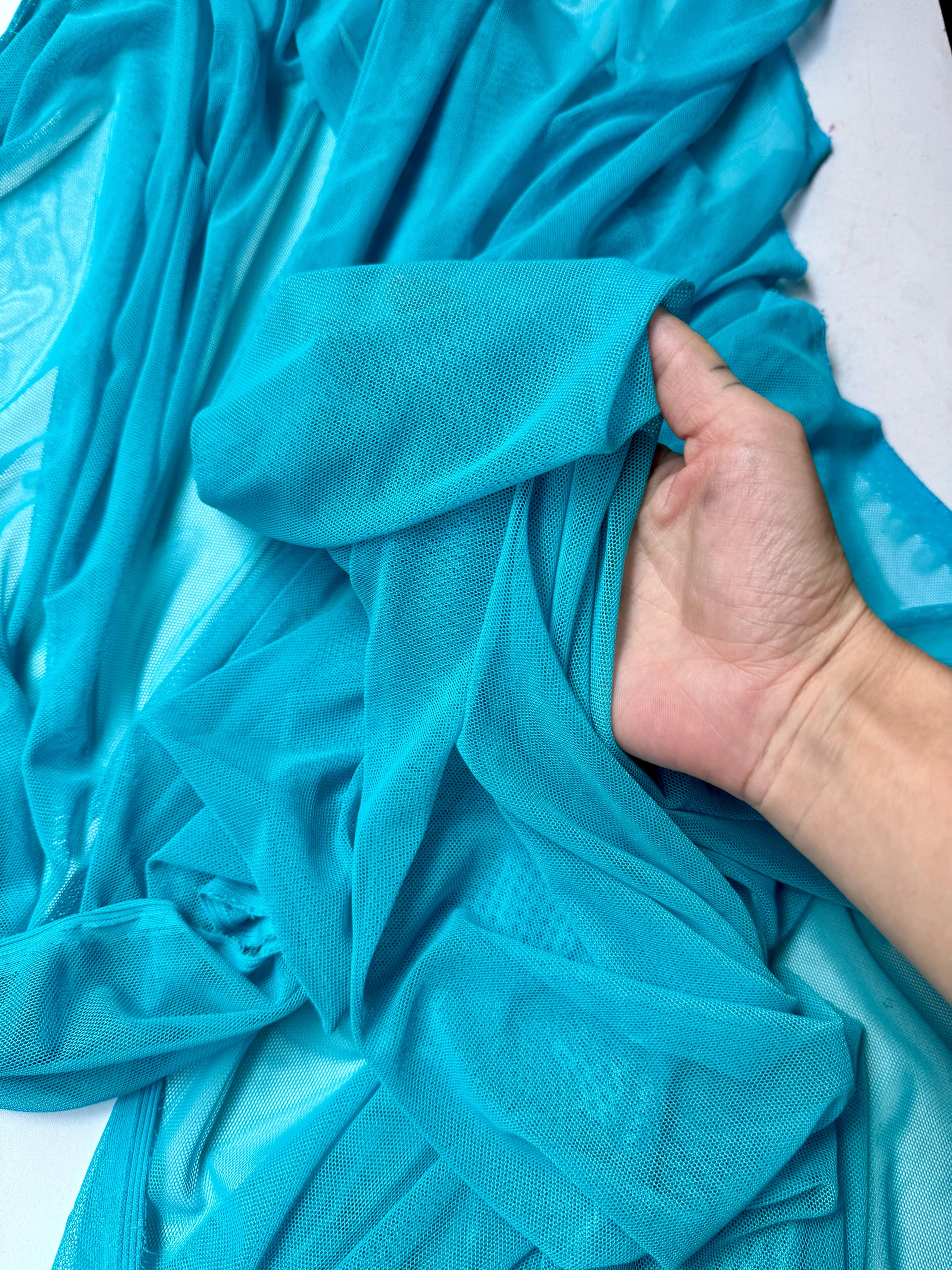 Turquoise 4 Way Stretch Power Mesh - Image 7