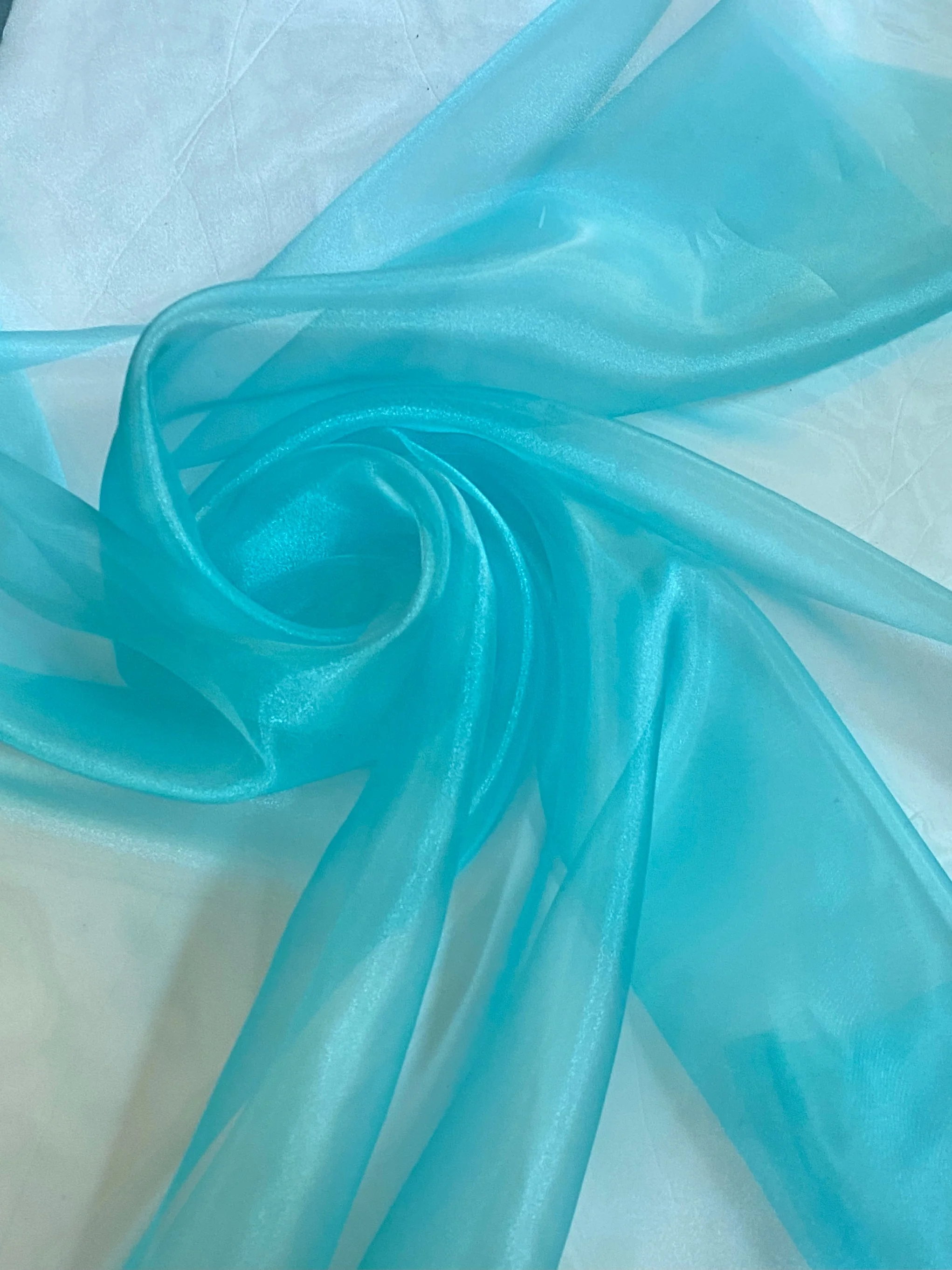Turquoise Crystal Organza - Image 4